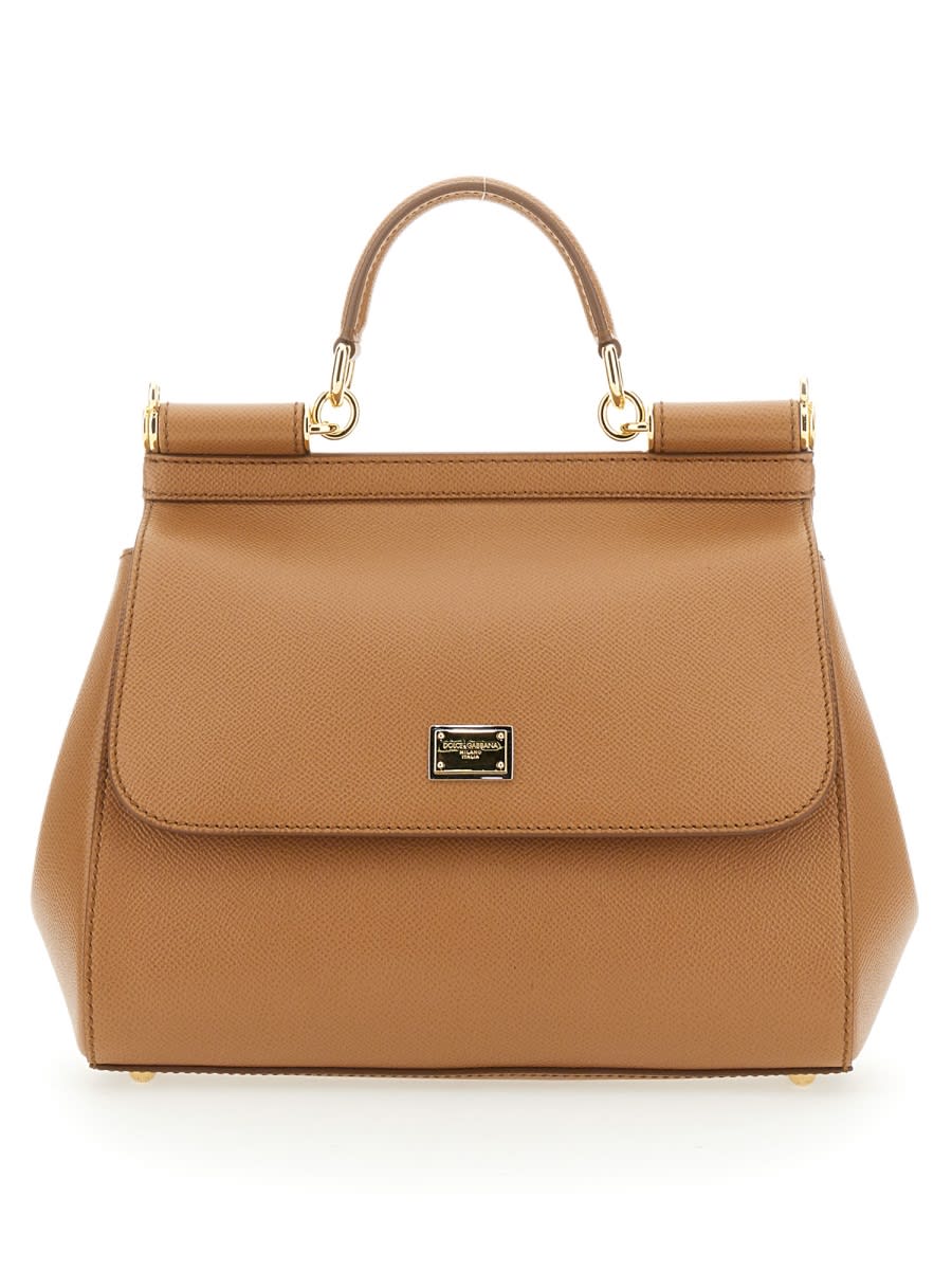 Shop Dolce & Gabbana Large Sicily Bag In Beige