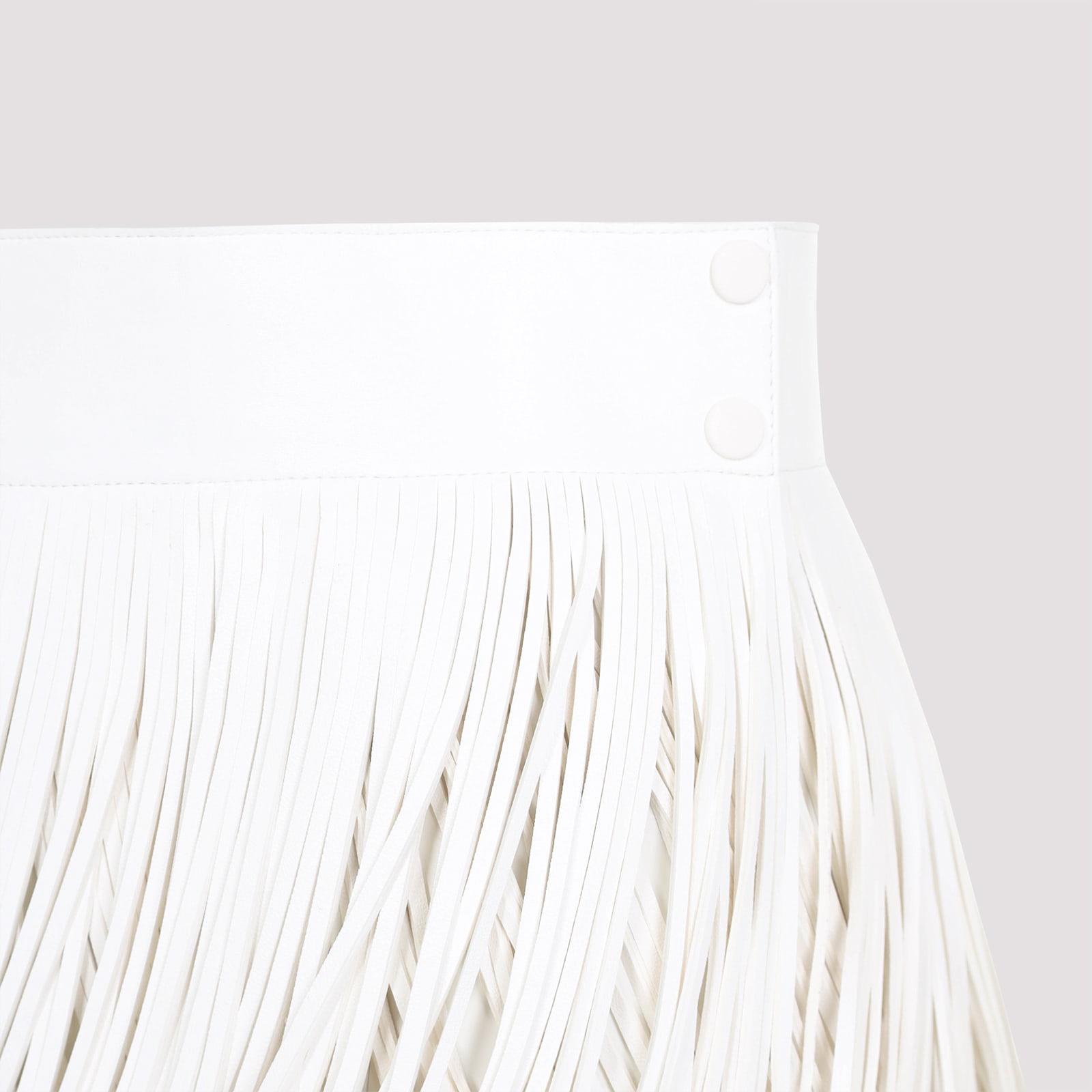 Shop Alaïa Fringes Belt In Blanc Nacre