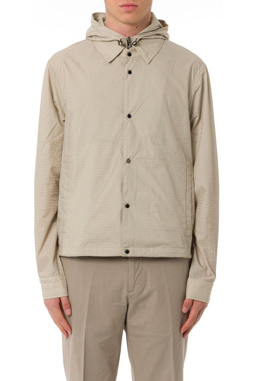 Emporio Armani Nylon Jacket With Adjustable Hem And Detachable Hood