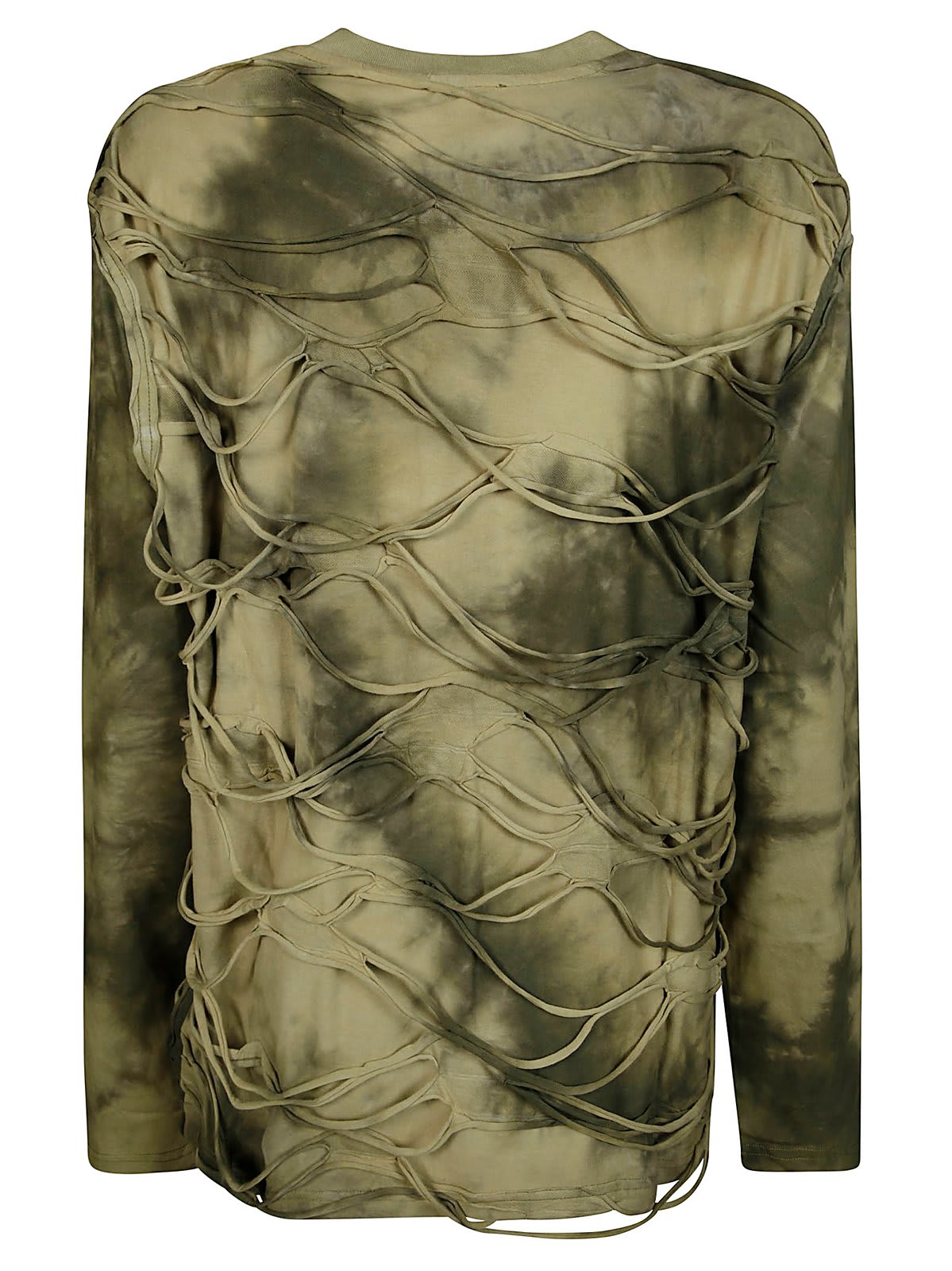 Shop Diesel T-cranet-ls Tie-dyed T-shirt In Militare