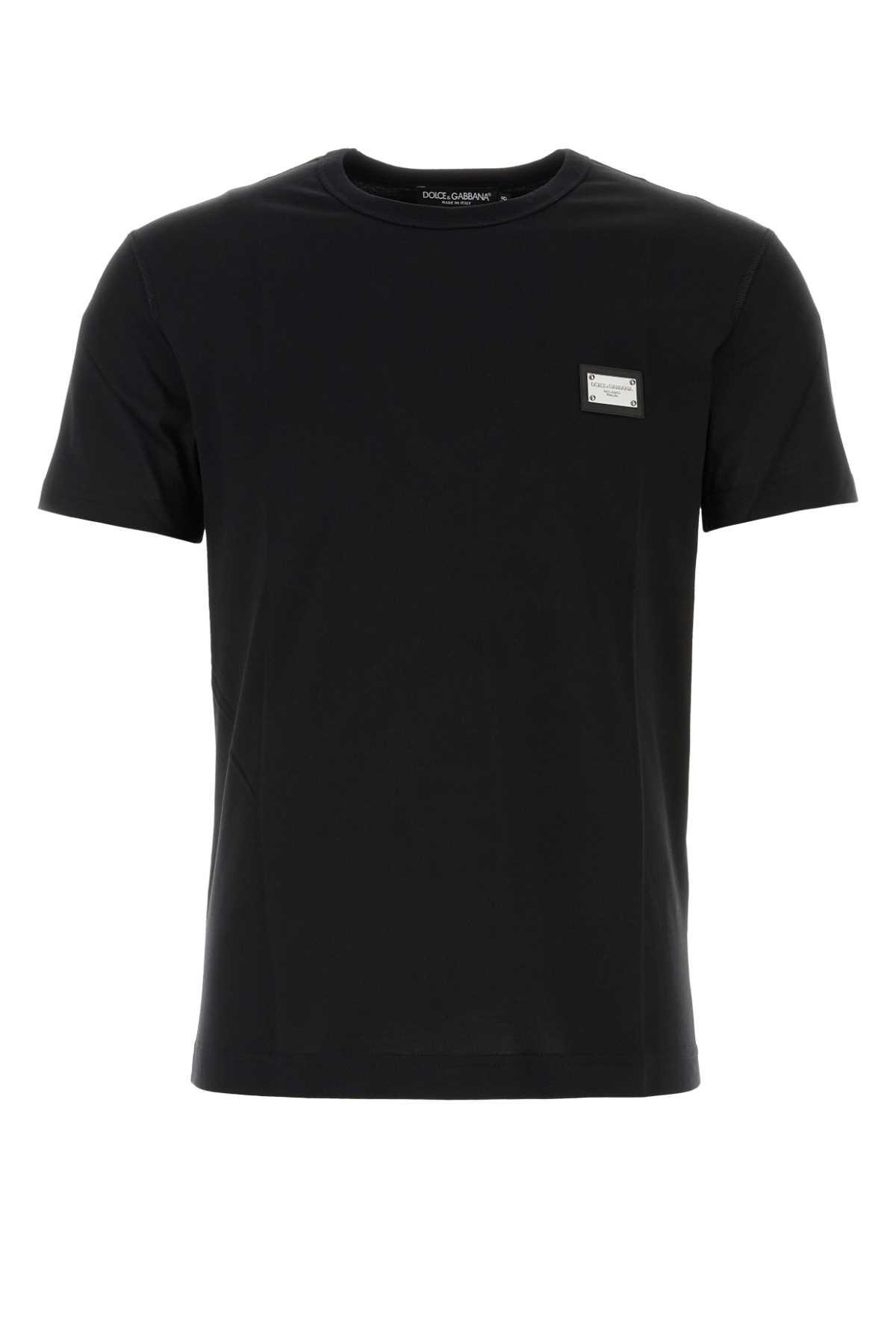 Shop Dolce & Gabbana Black Cotton T-shirt In Nero