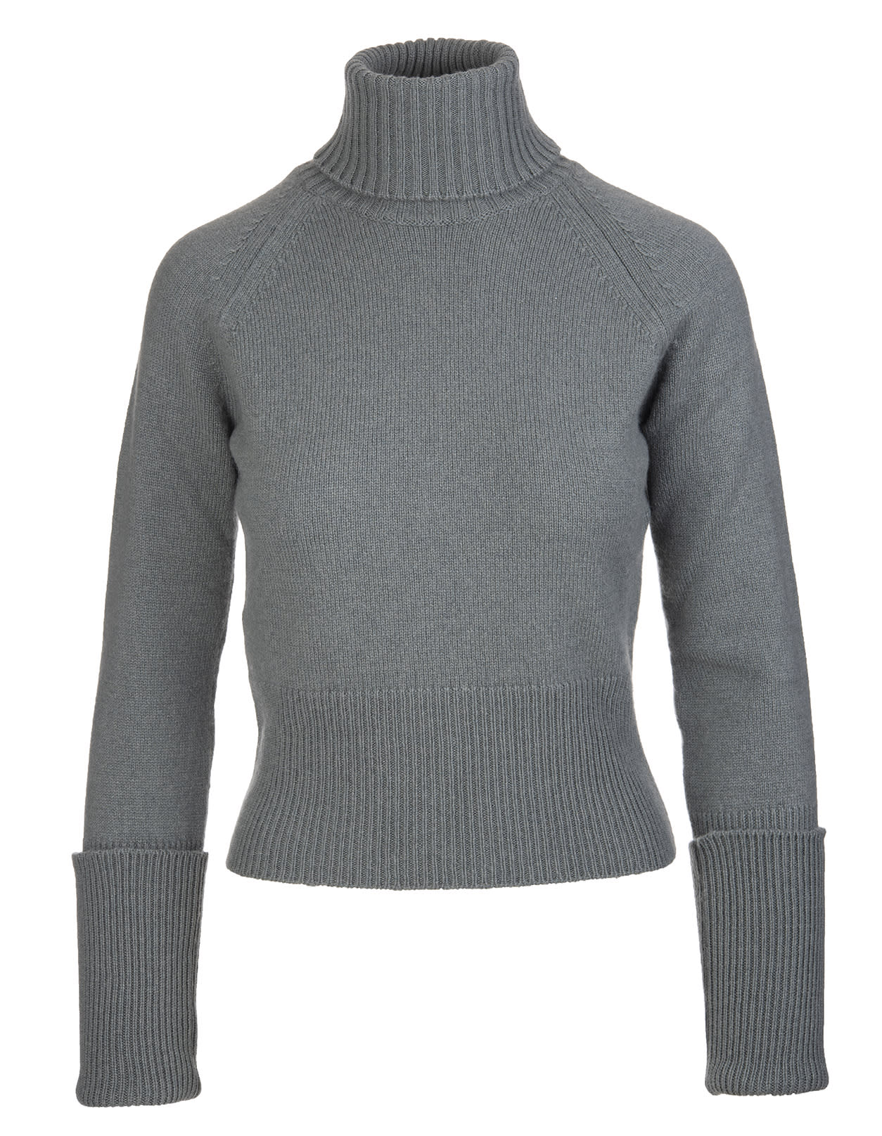 Fedeli Woman High Neck Pullover In Antique Green Cashmere