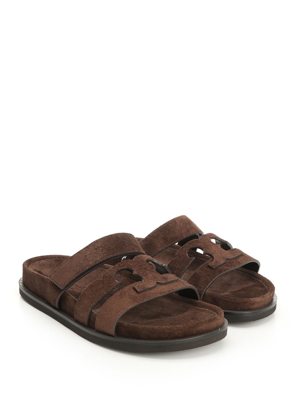 Tory Burch Chocolate Suede Ines Slippers In Brown
