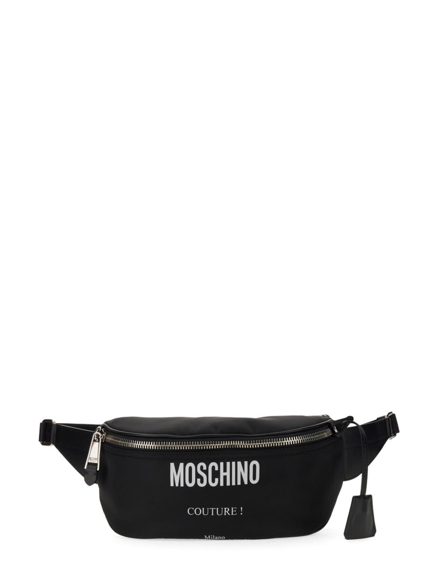 Shop Moschino Pouch With Logo In Black