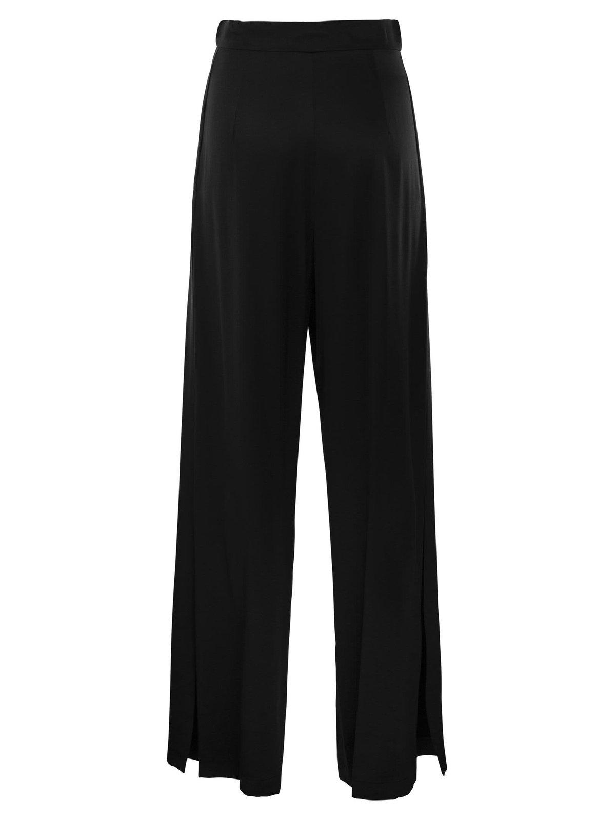 Max Mara Fiesta Silk Flared Trousers In Nero