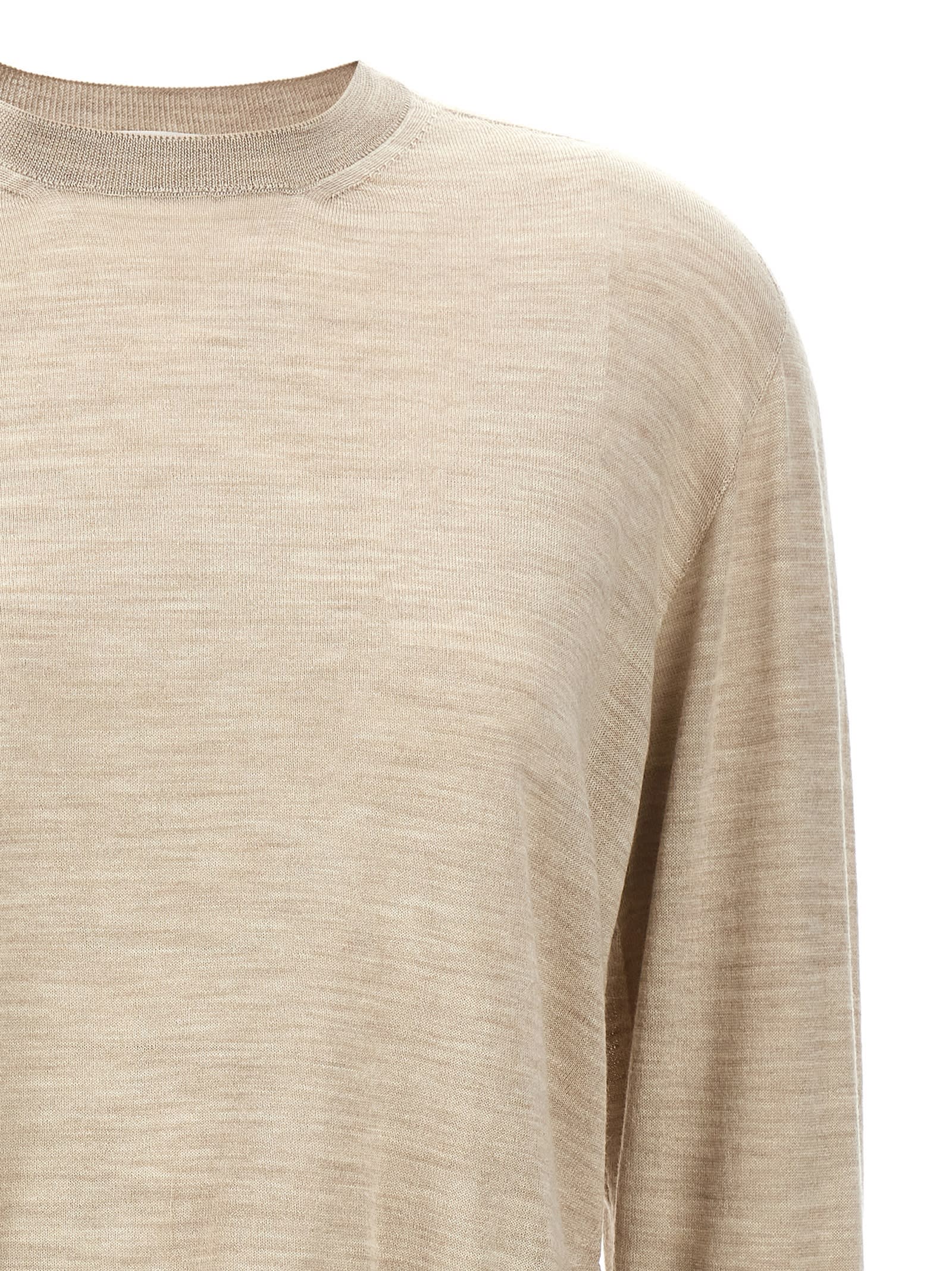 Jil Sander Asymmetrical Mesh Sweaters And Cardigans In Beige