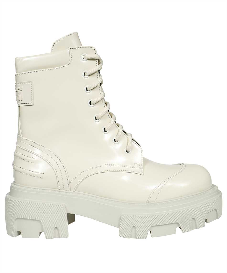 Msgm Lace-up Ankle Boots In White