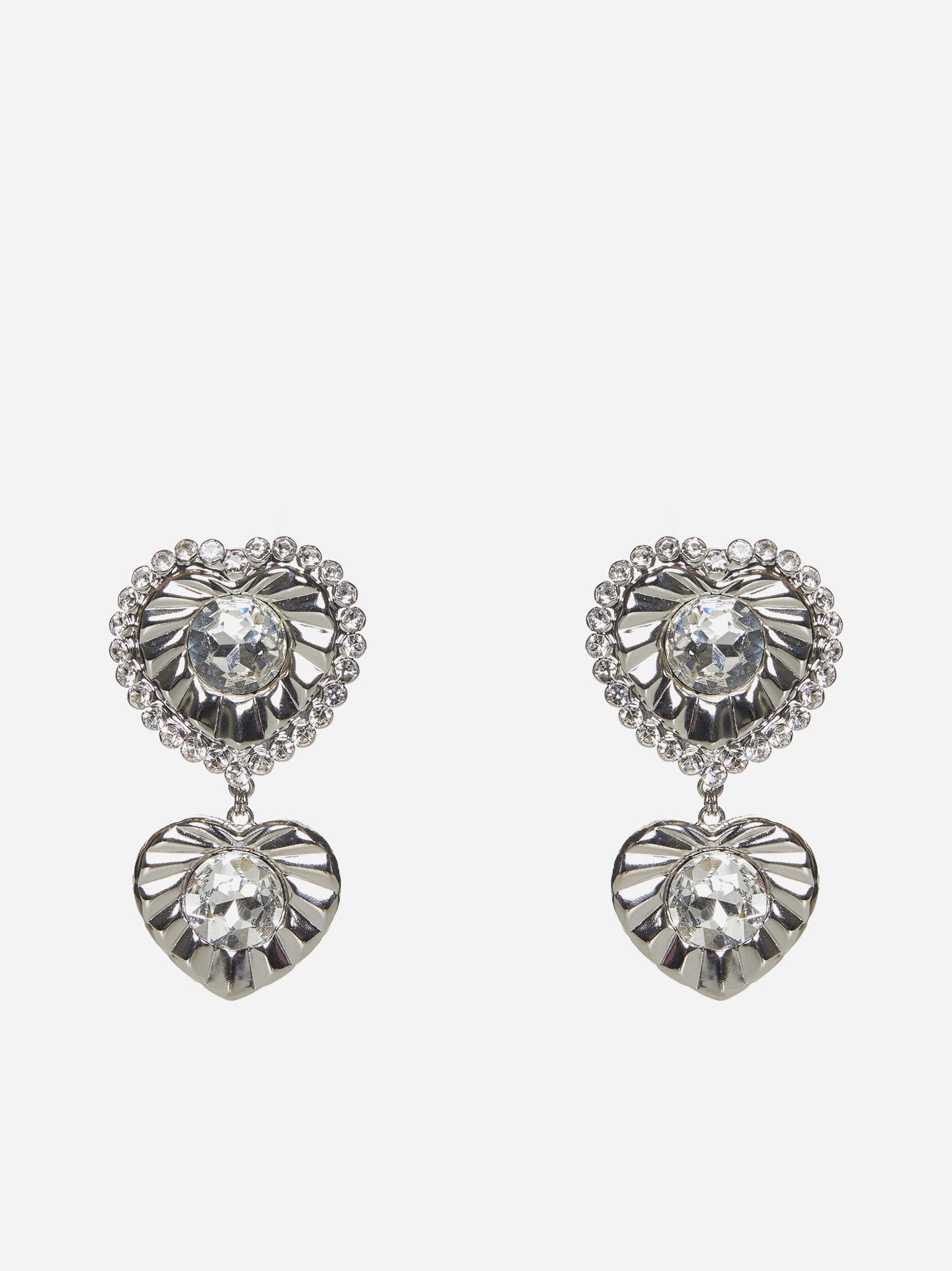 Crystal Double Heart Earrings