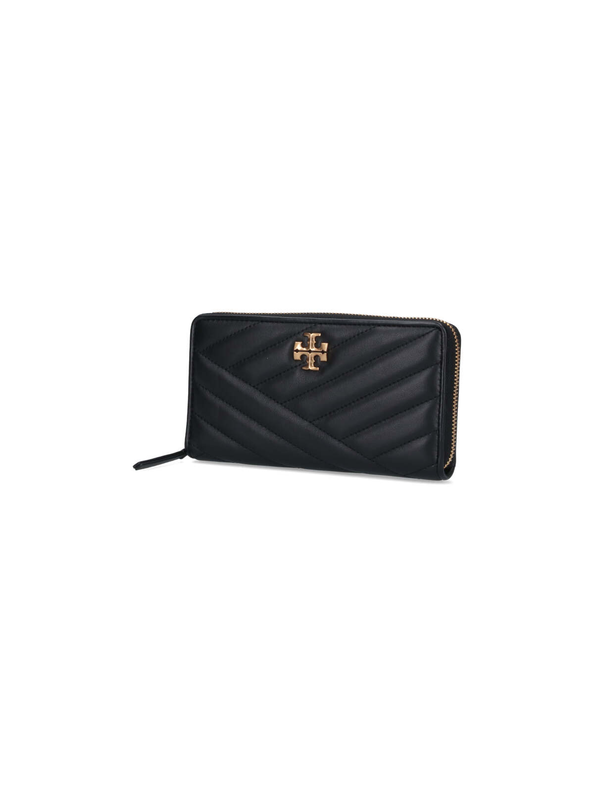 Shop Tory Burch Continental Wallet Kira Chevron In Black