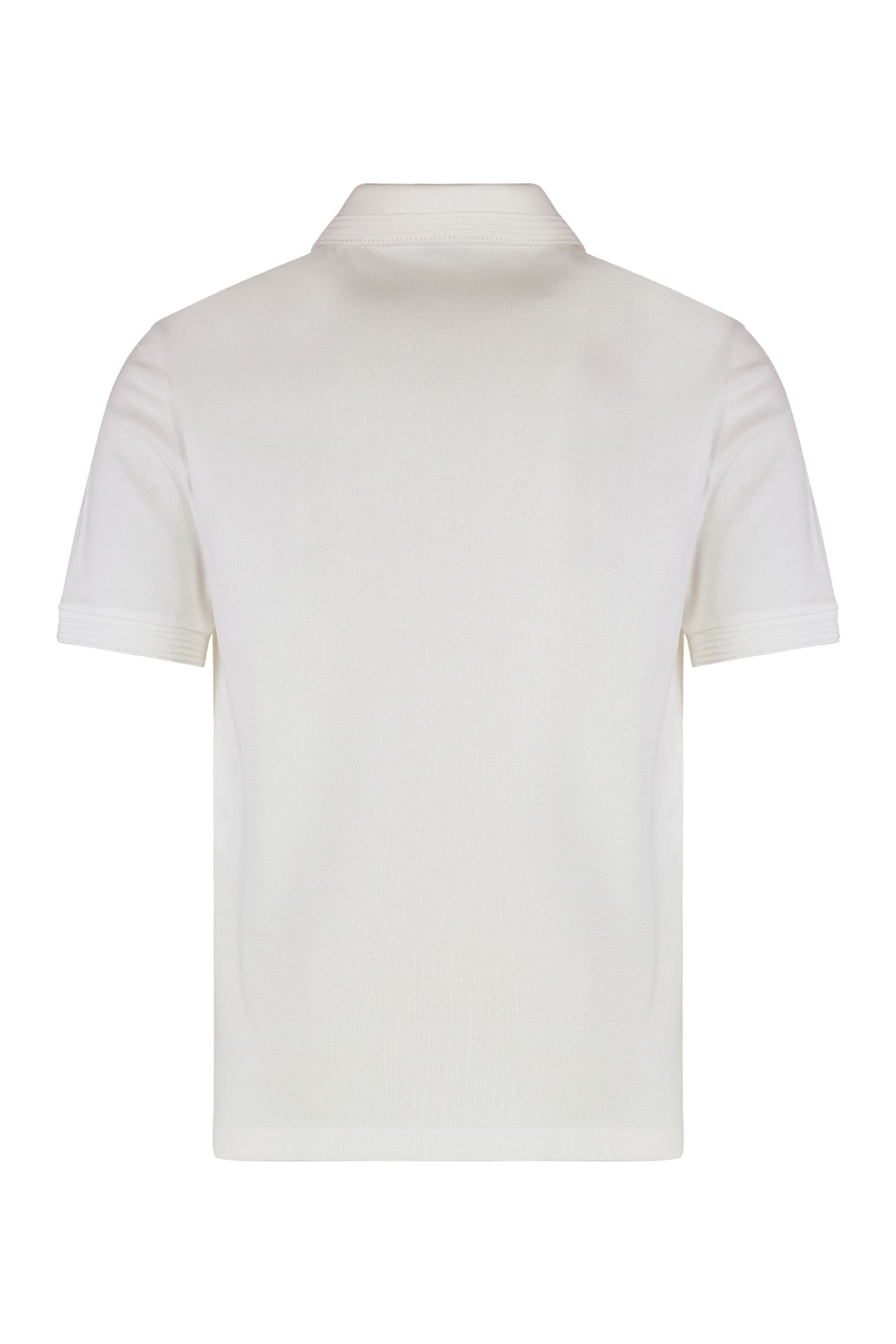 Ferragamo Collared Cotton Polo Shirt In White