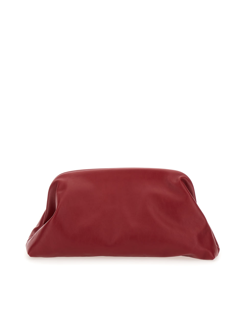 Shop Philosophy Di Lorenzo Serafini Lauren Bordeaux Maxi Clutch With Magnetic Closure In Leather Woman In Red