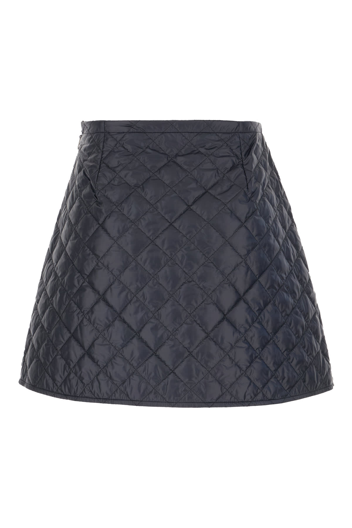 Moncler Midnight Blue Nylon Mini Skirt In Black