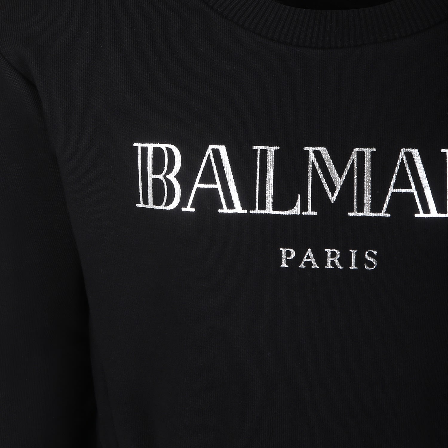 Shop Balmain Black Dress For Girl With Logo
