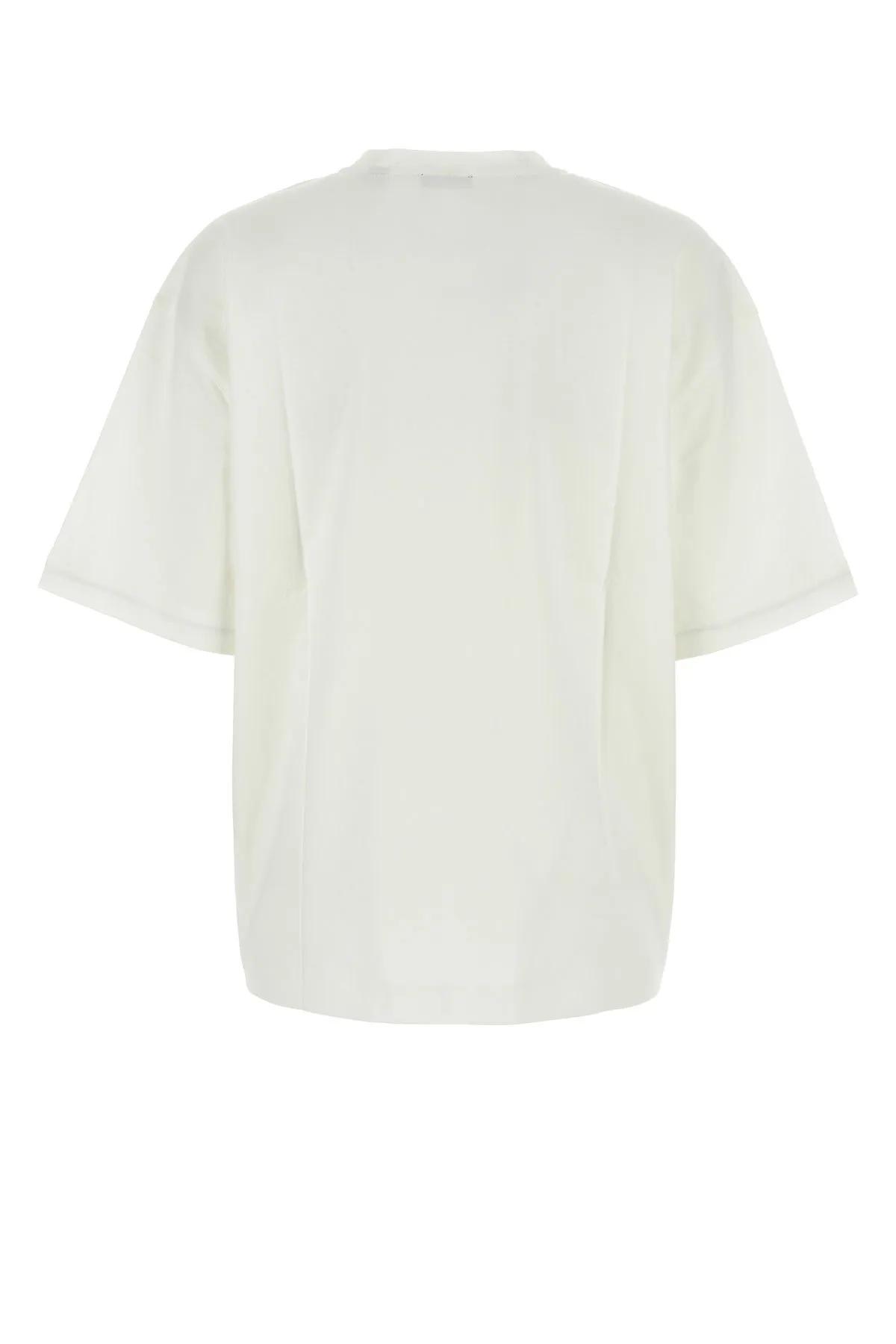 Shop Burberry White Cotton Oversize T-shirt