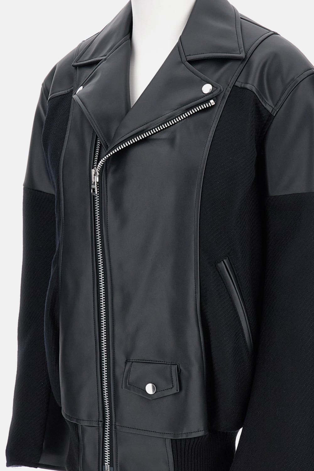 Junya Watanabe Faux Leather Jacket In Black