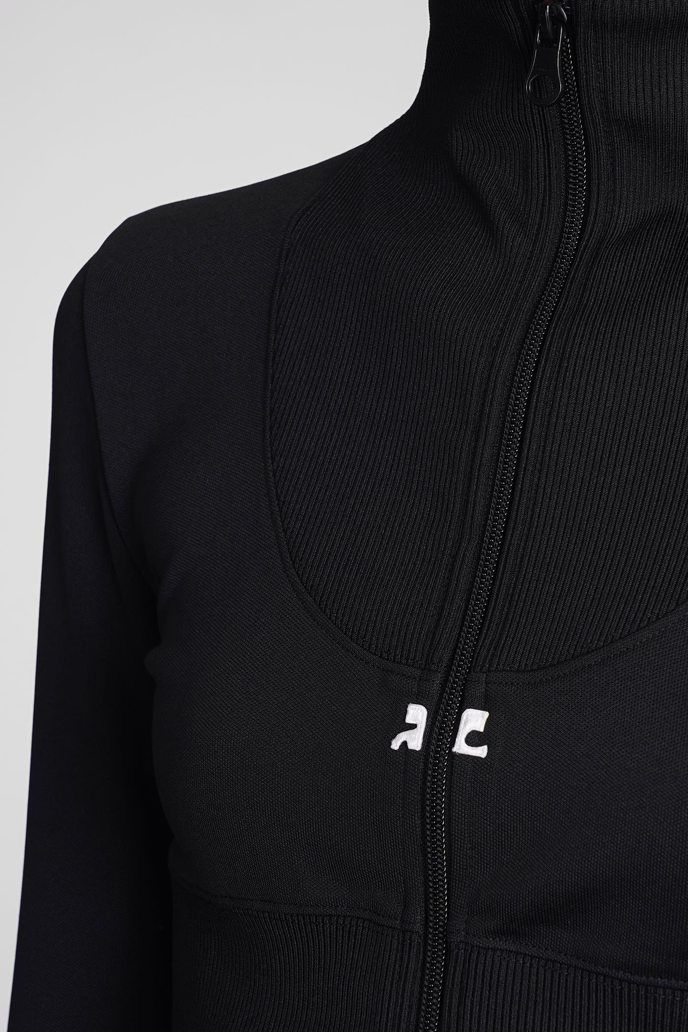 Shop Courrèges Black Polyester Sweatshirt