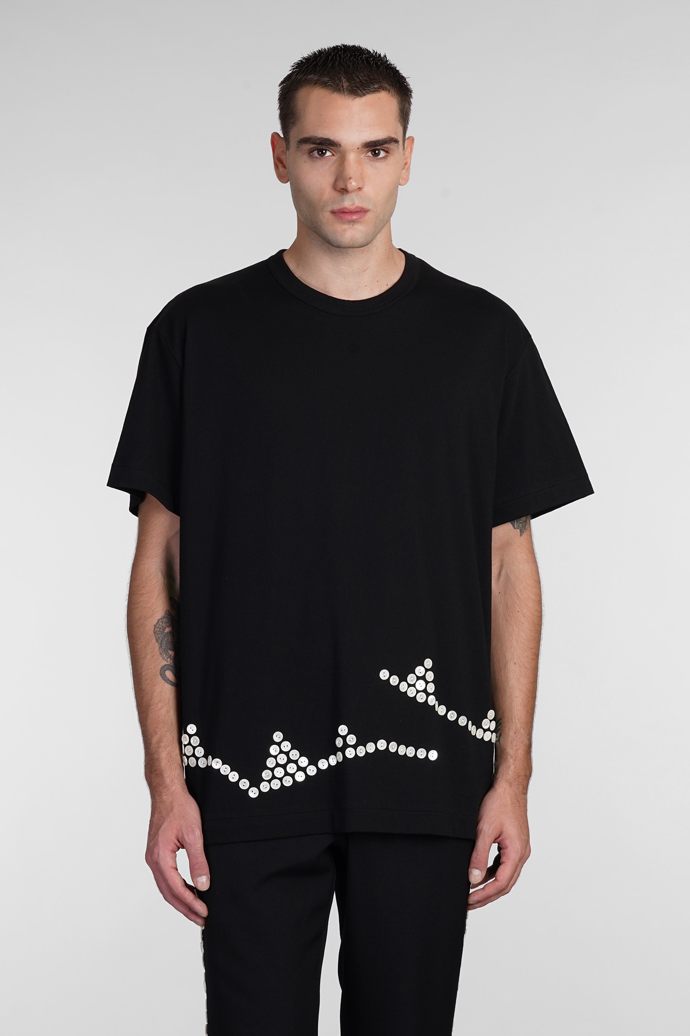 T-shirt In Black Cotton