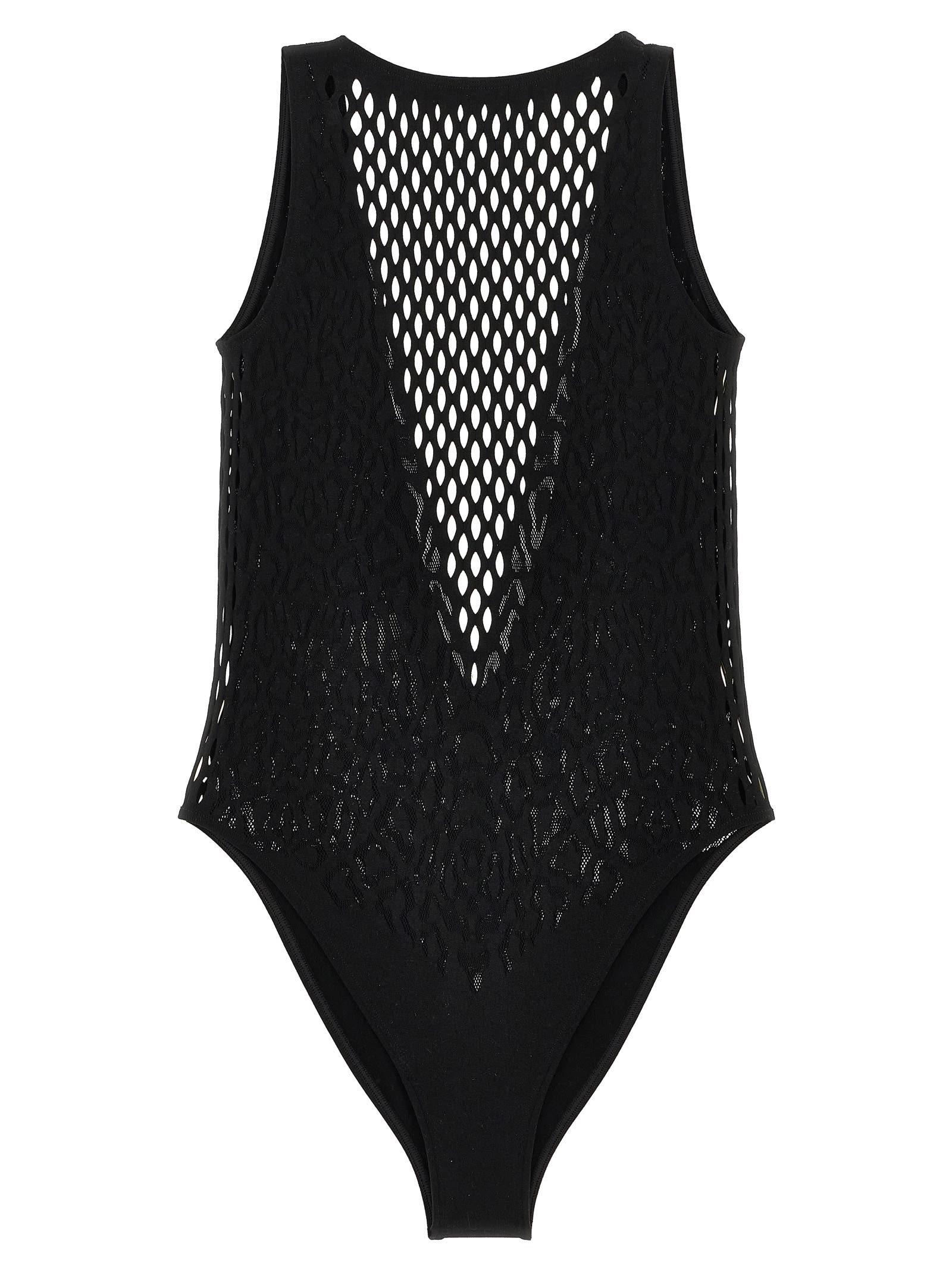 Shop Roberto Cavalli Anatomic One-piece Swimsuit In Black