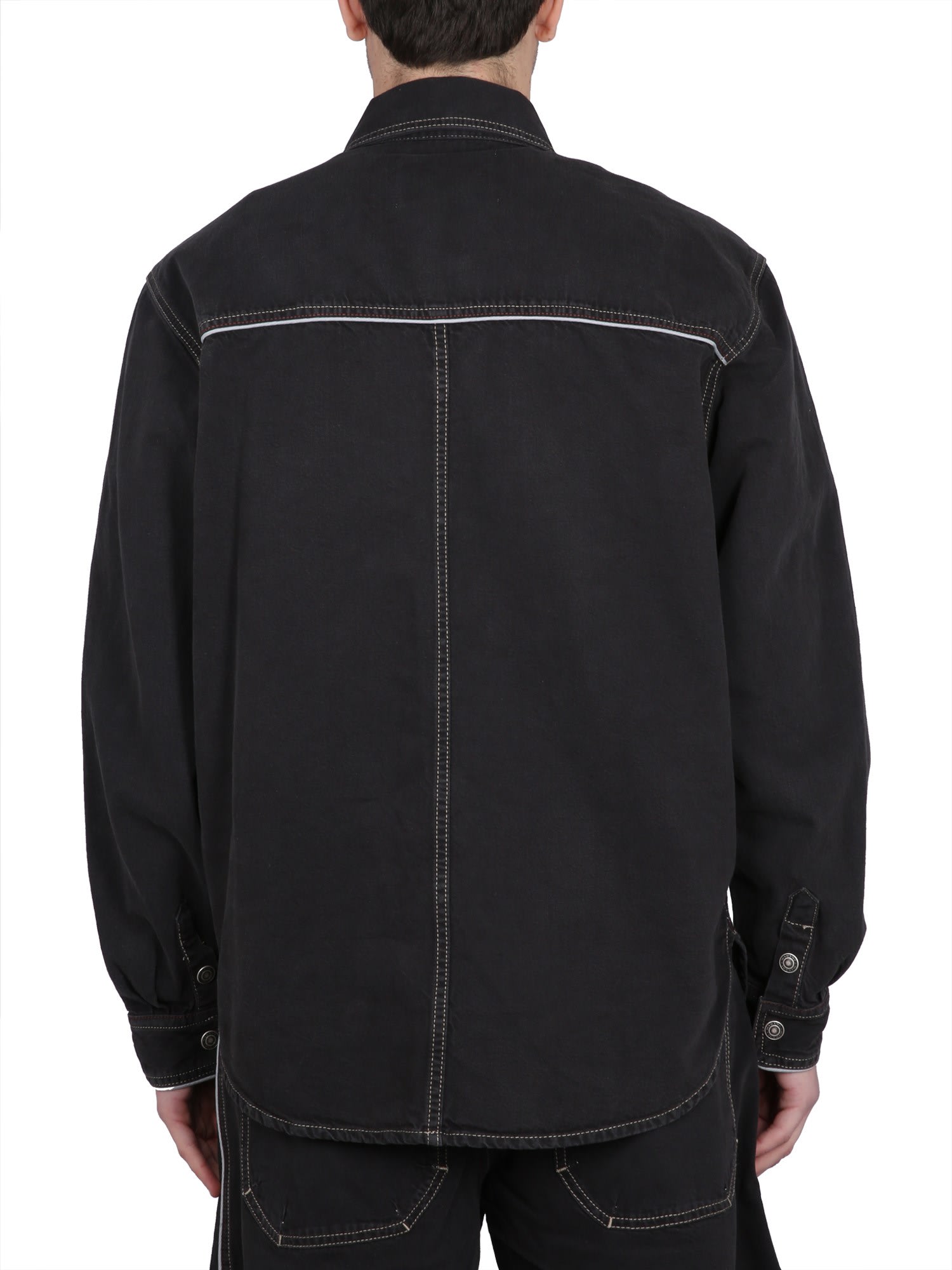 Isabel Marant Pascual Denim Jacket Chest Pockets In Black