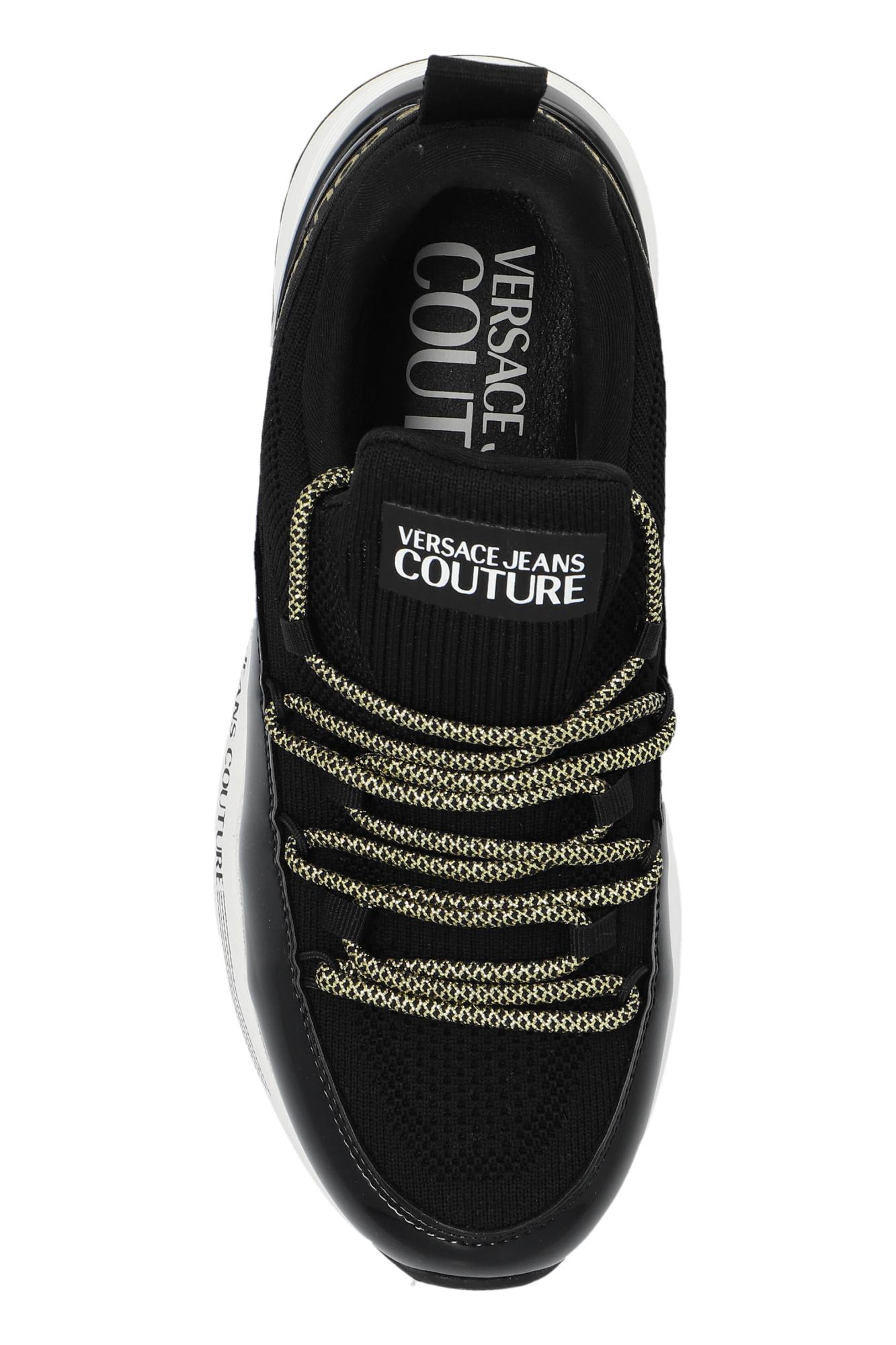 Shop Versace Jeans Couture Sports Shoes With Logo In Black