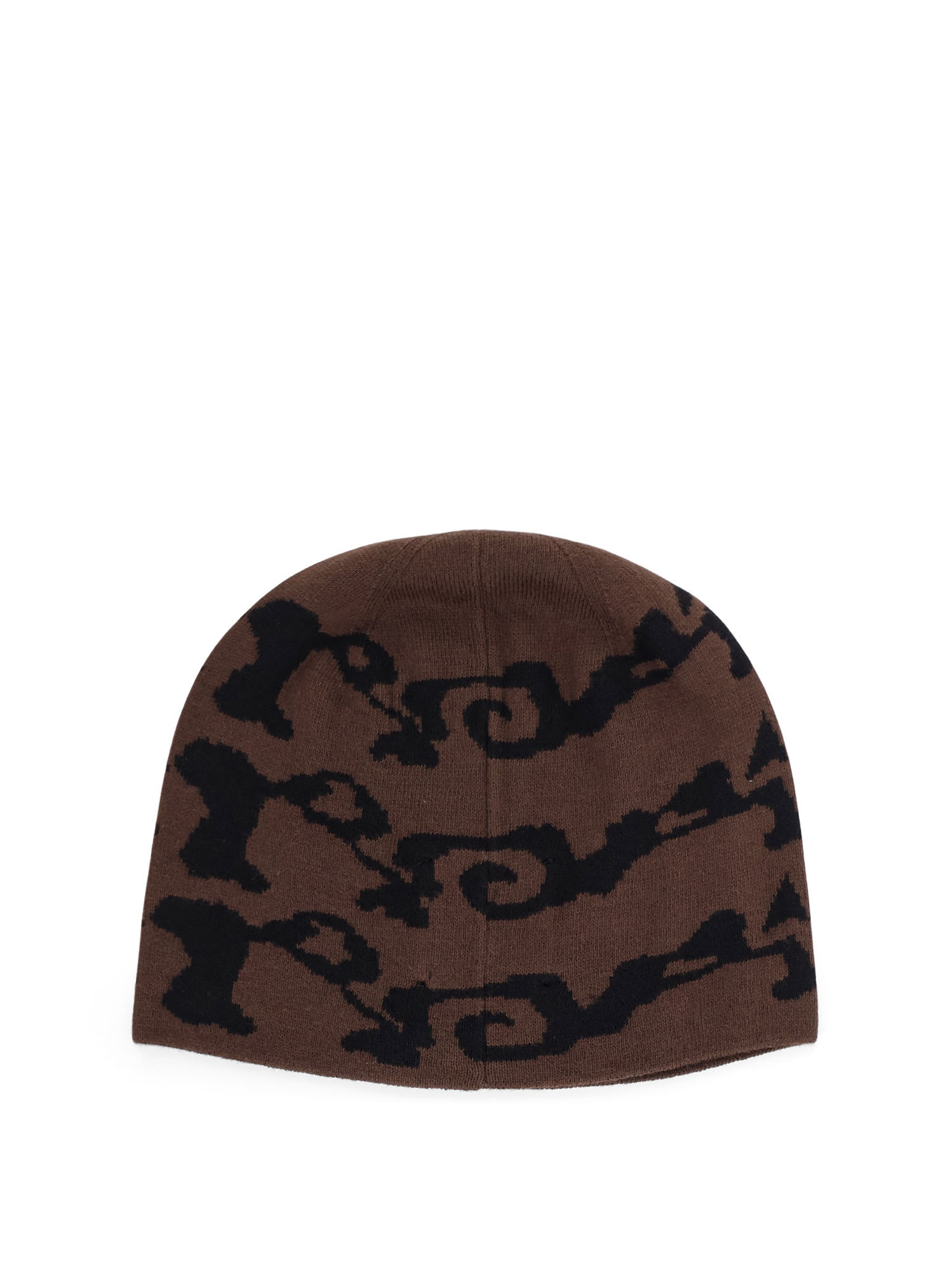Roa Abstract Stitched Cotton Vortex Hat In Brown