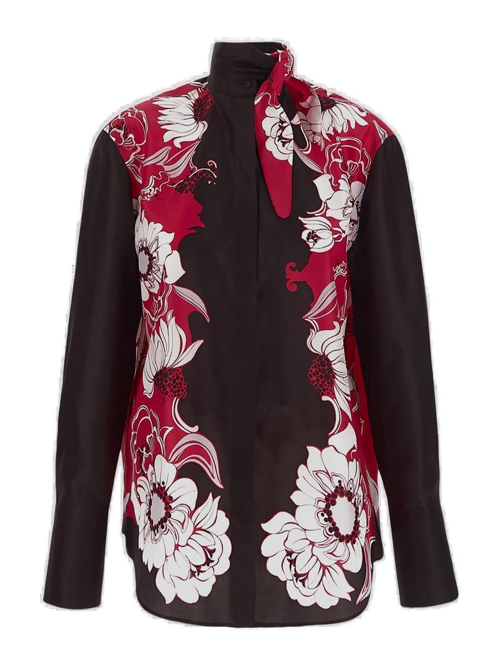 VALENTINO FLORAL PATTERNED LONG-SLEEVED SHIRT