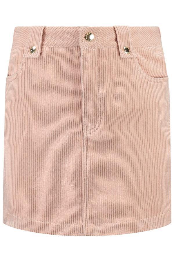 Shop Chloé Studded Corduroy Mini Skirt In Pink