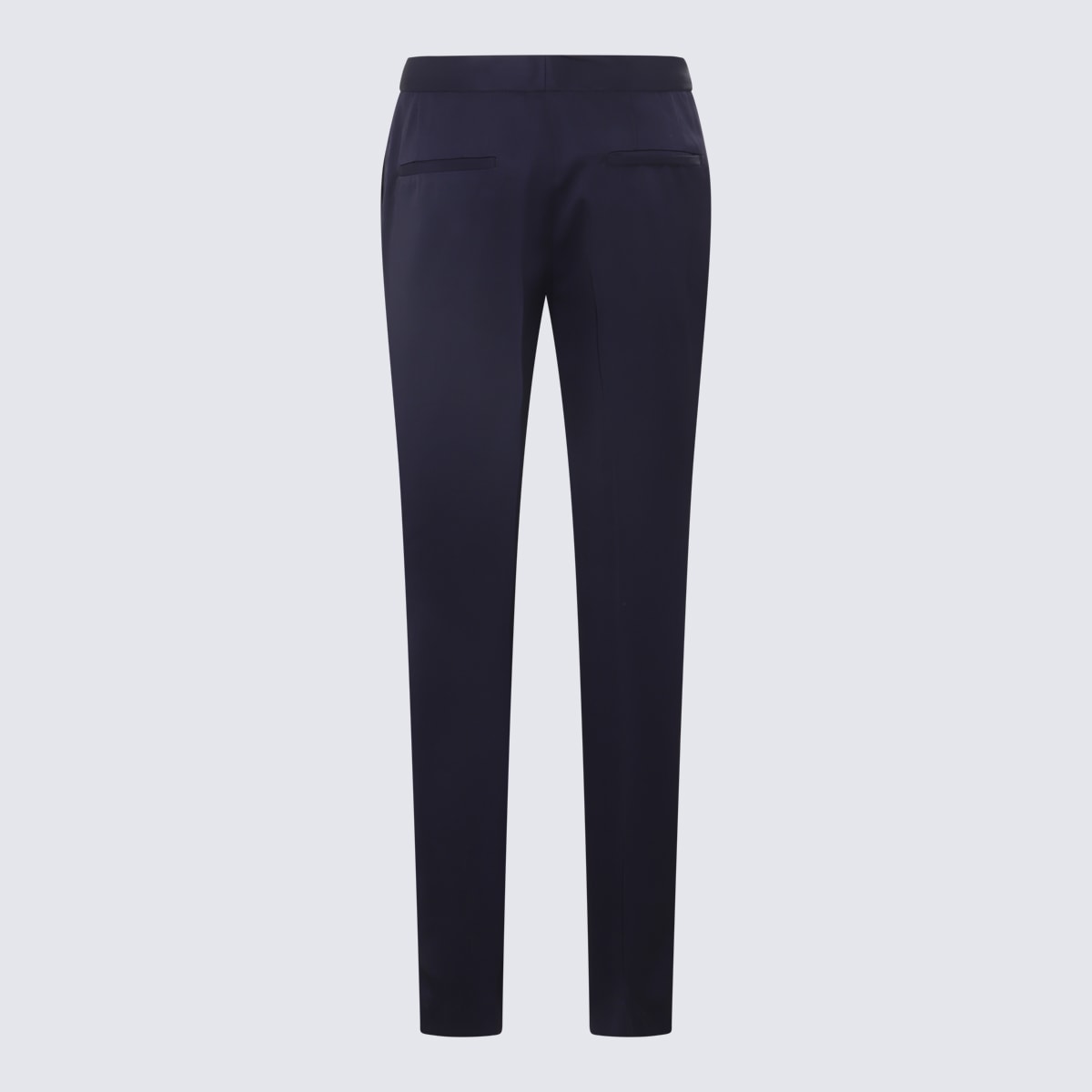 Shop Jil Sander Navy Blue Viscose Trousers