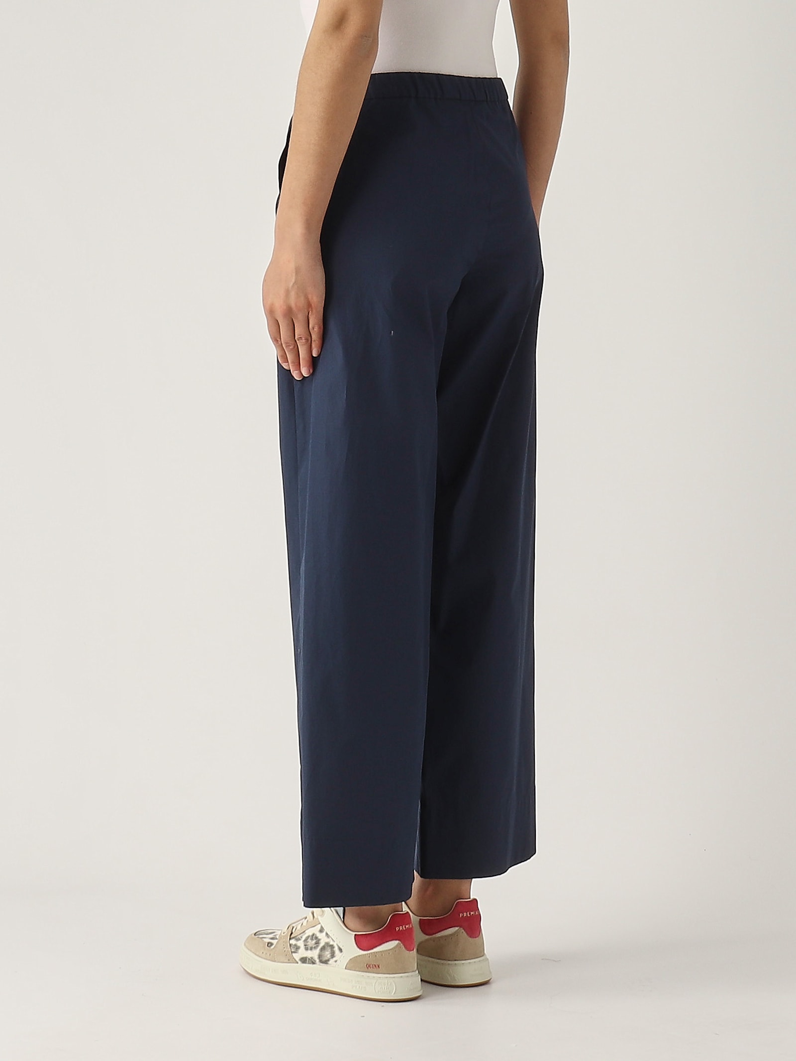 S Max Mara Cropped Silver Pants In Blue