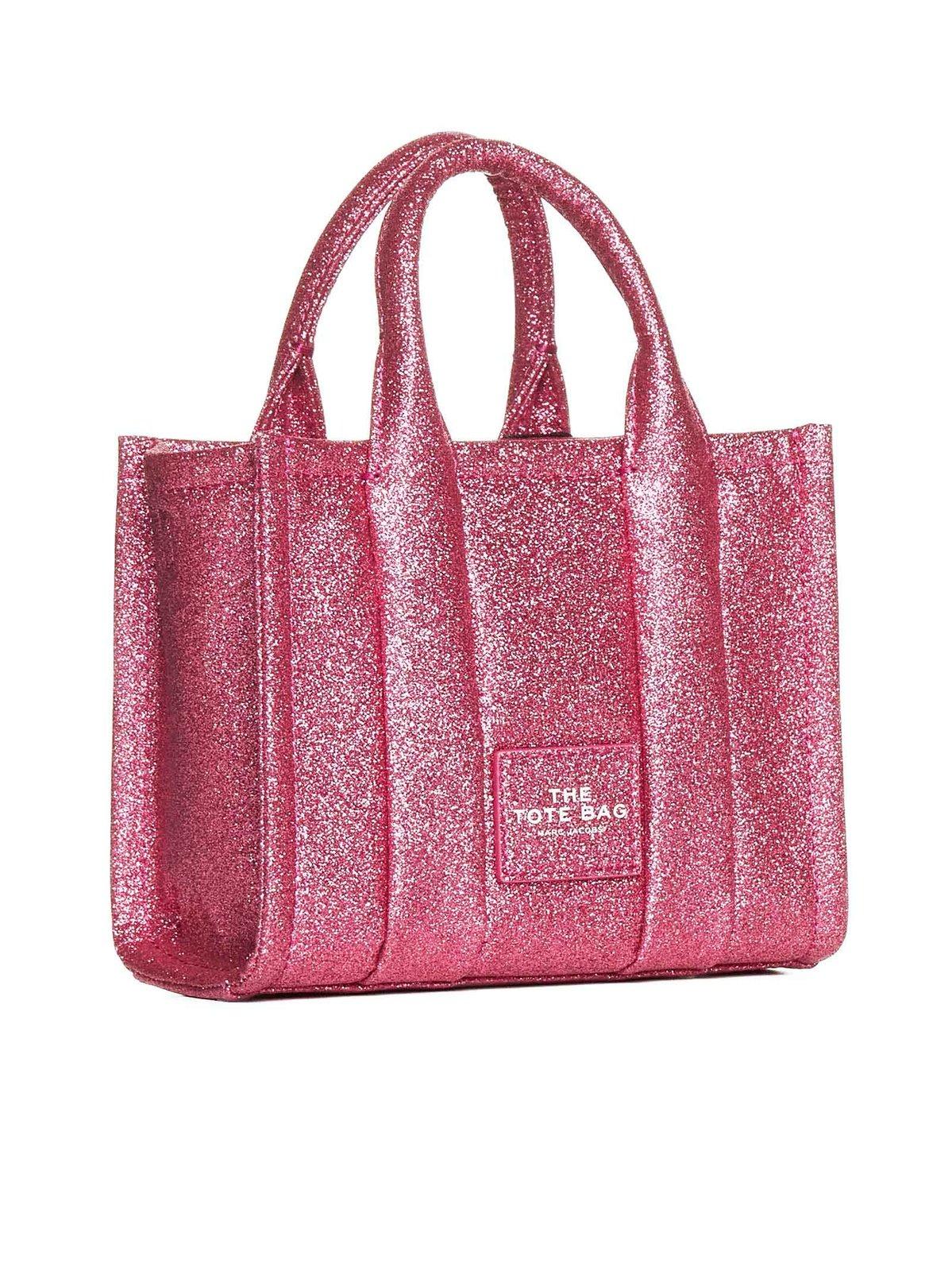 Shop Marc Jacobs The Galactic Glitter Mini Tote Bag In Fuchsia