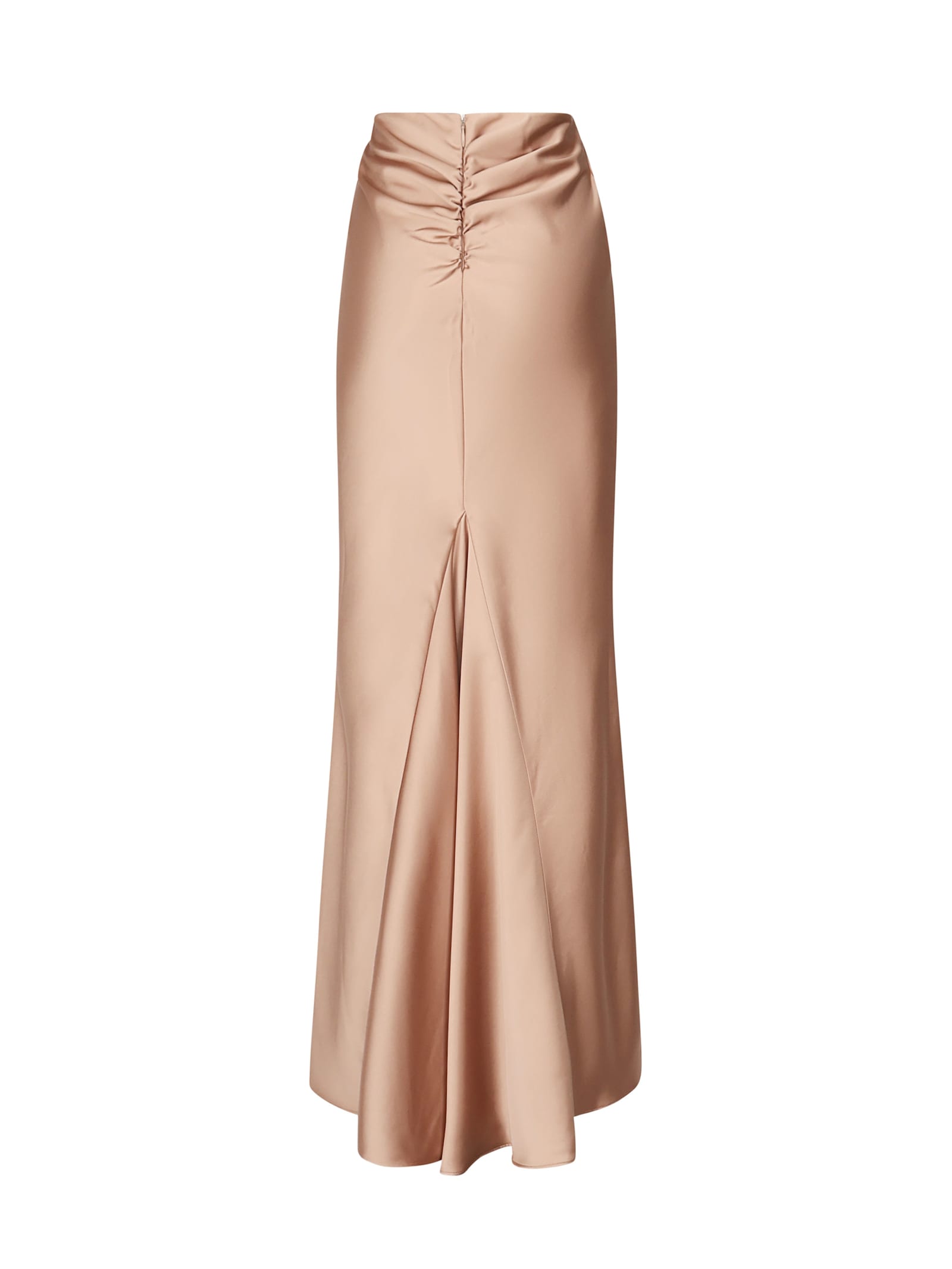 The Andamane Nemesia Bias-cut Midi Skirt In Champagne