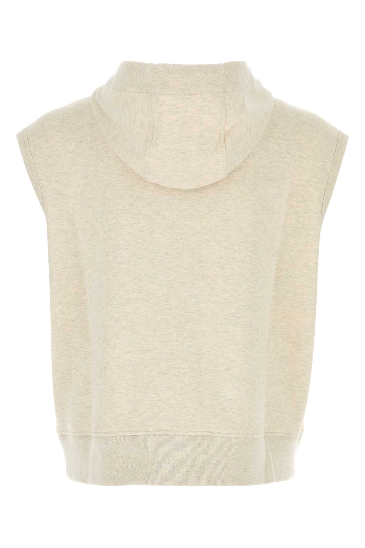 Fendi Felpa In Misto Cotone Stretch Crema Mealngè  Uomo In Neutral