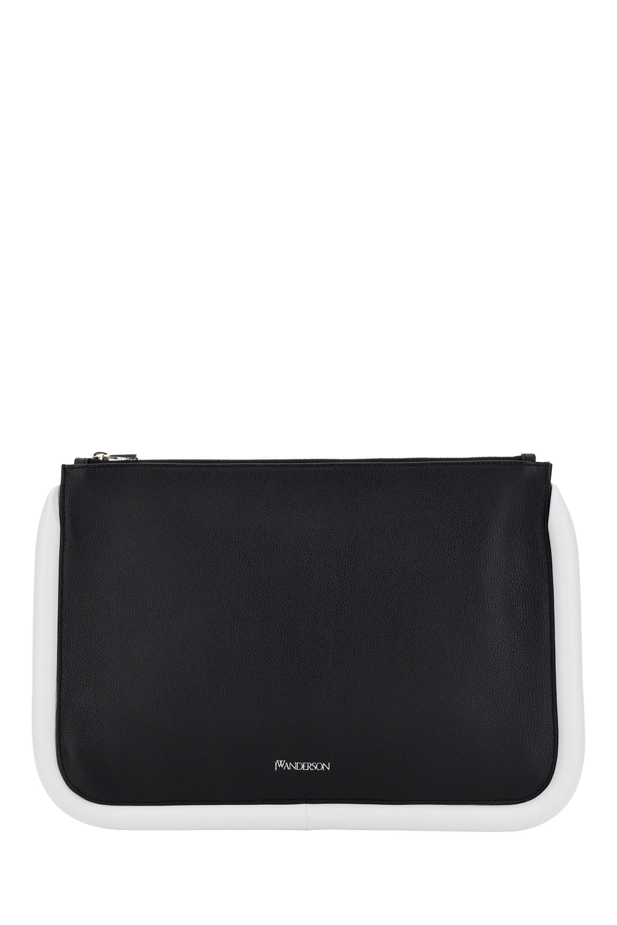 Shop Jw Anderson Black Leather Large Bumper-tube Clutch In 901