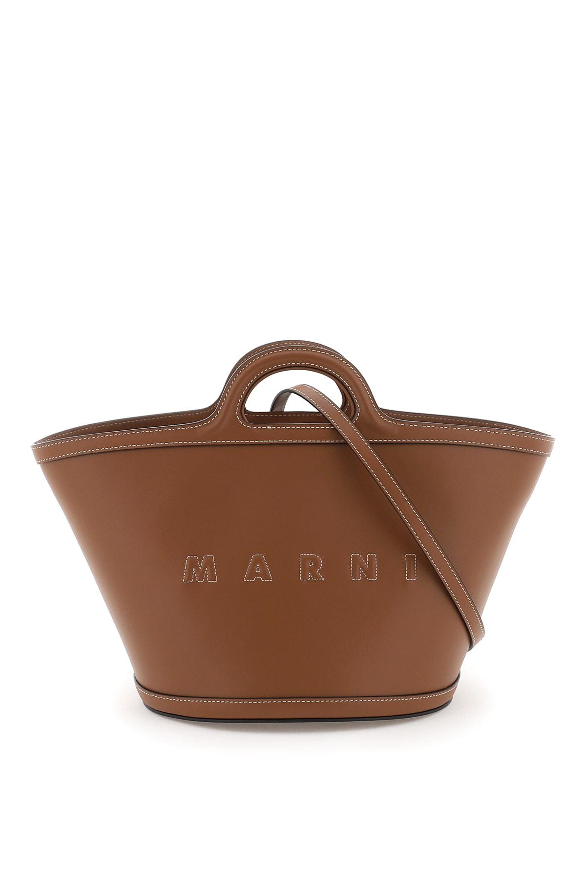 MARNI TROPICALIA SMALL BAG IN BROWN LEATHER 