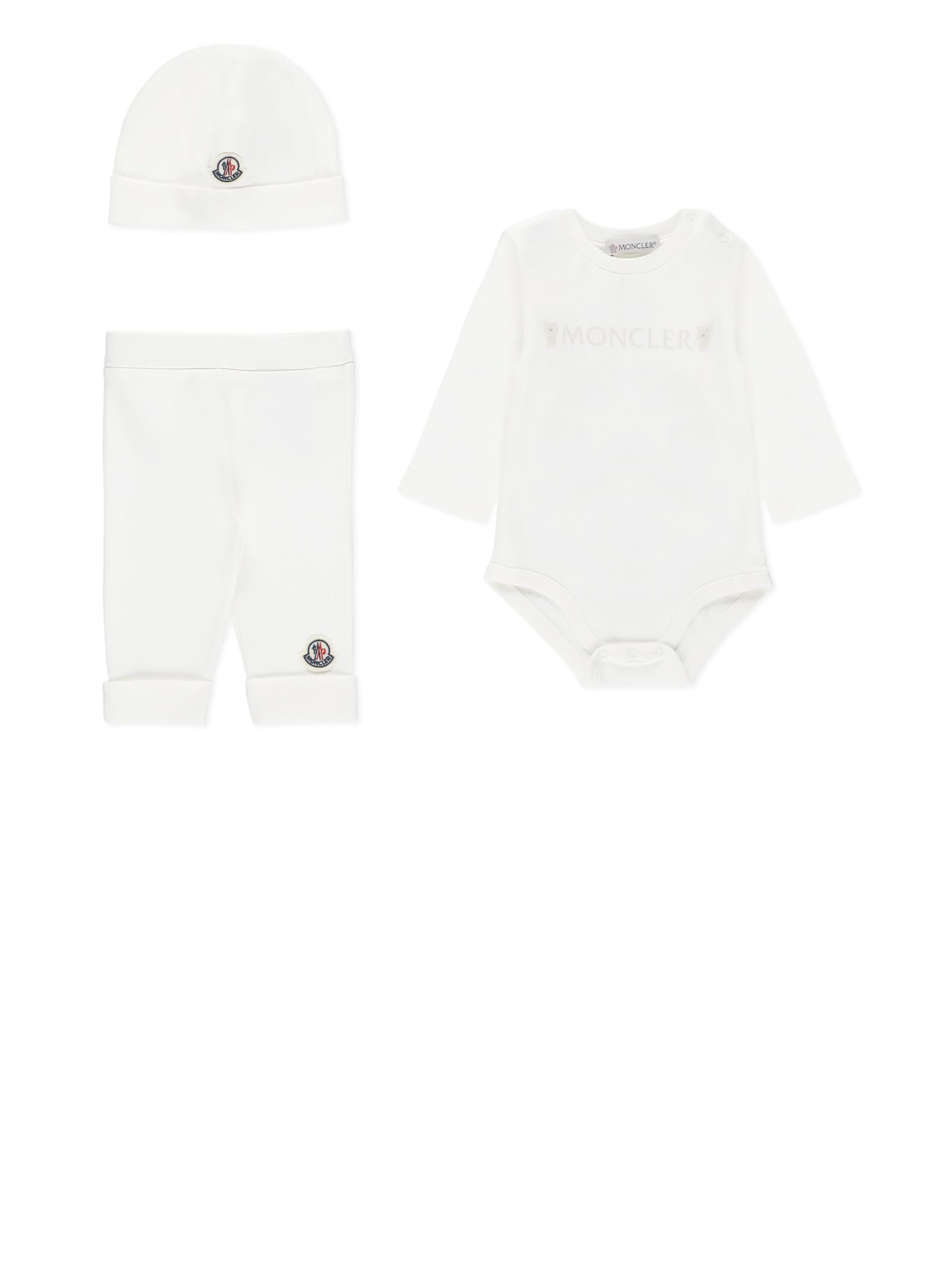 Moncler Two Pieces Set Onesie In White