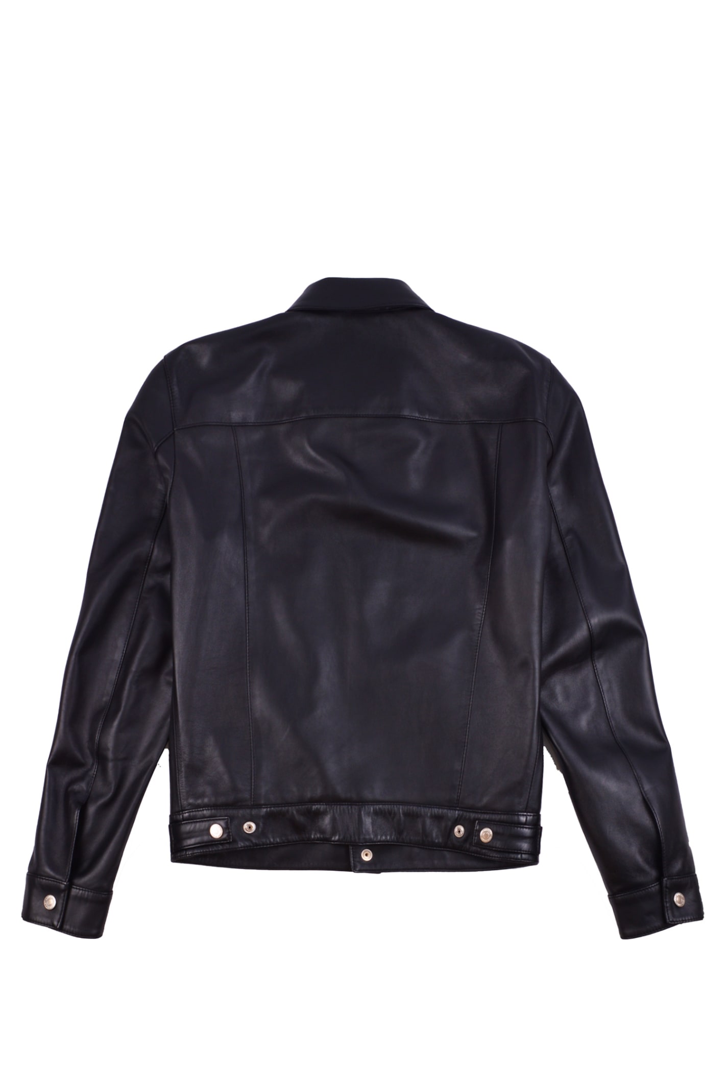Shop Dsquared2 Smooth Leather Jacket In Black