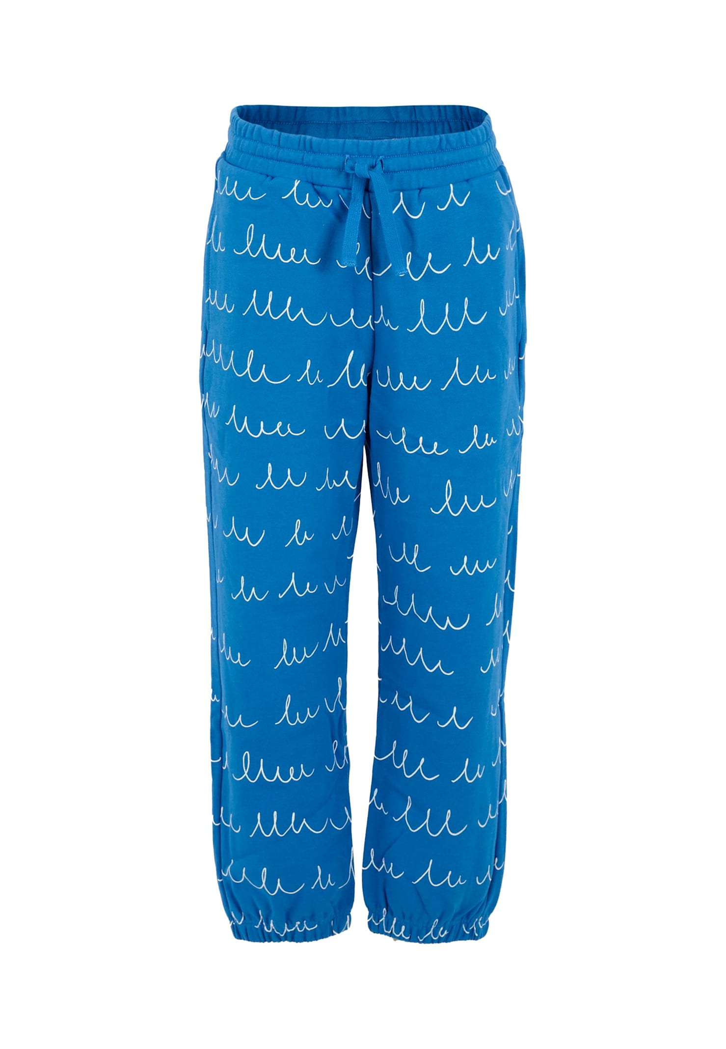 Stella Mccartney Wave-print Drawstring Trousers In Blue