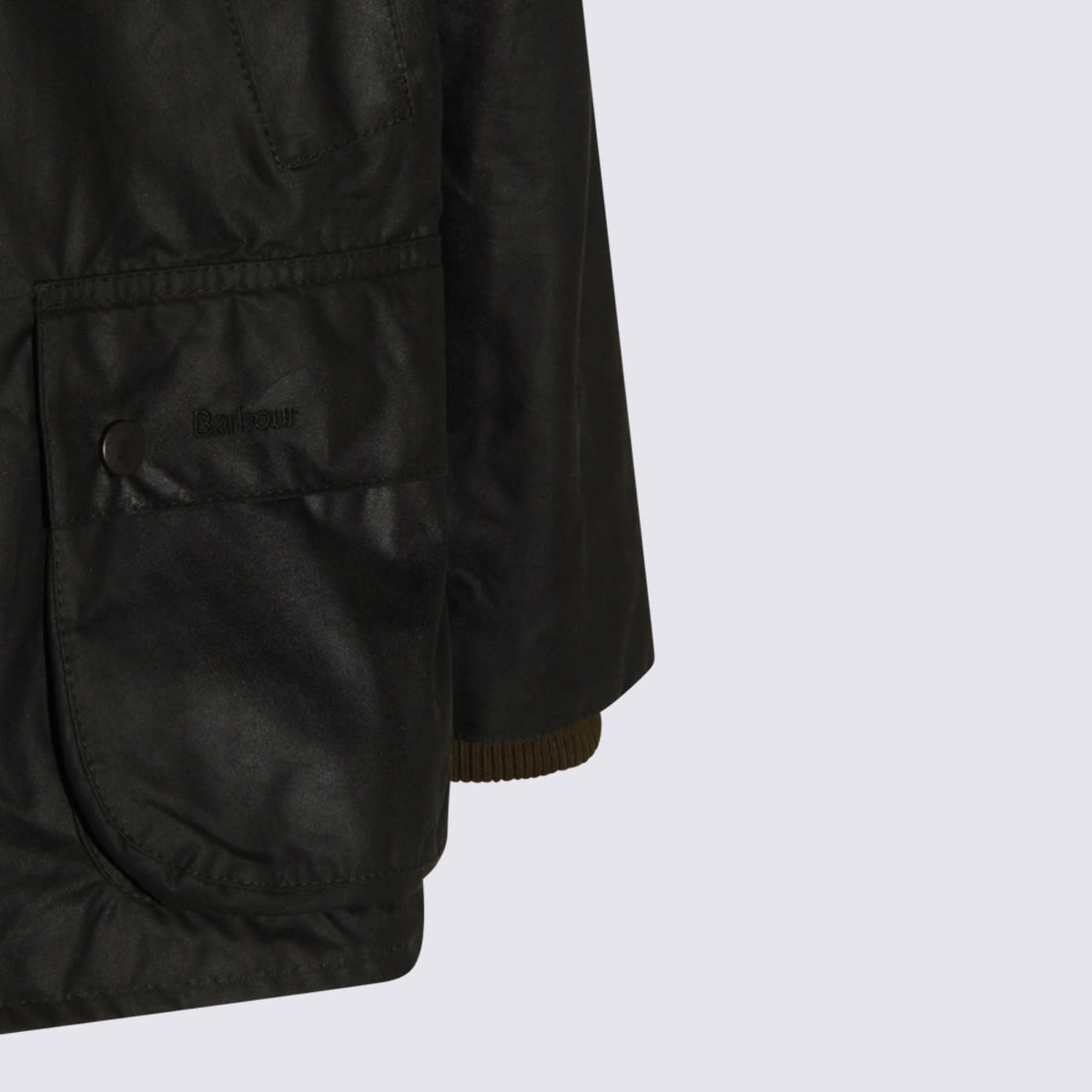 Barbour Relaxed Fit Jacket Corduroy Collar In Black