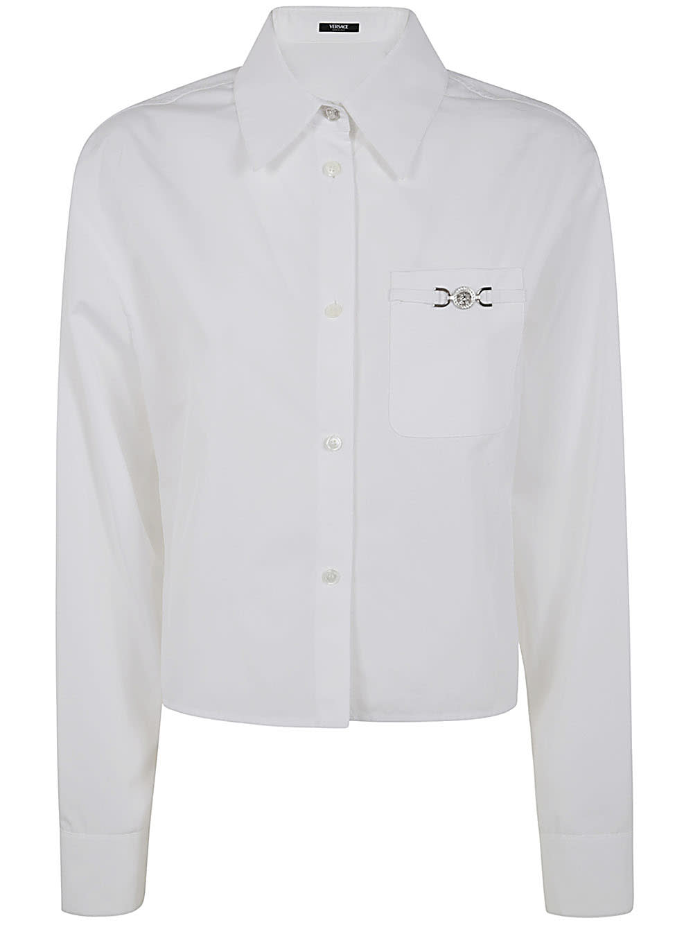 Shop Versace Informal Shirt In Poplin Cotton In Optical White