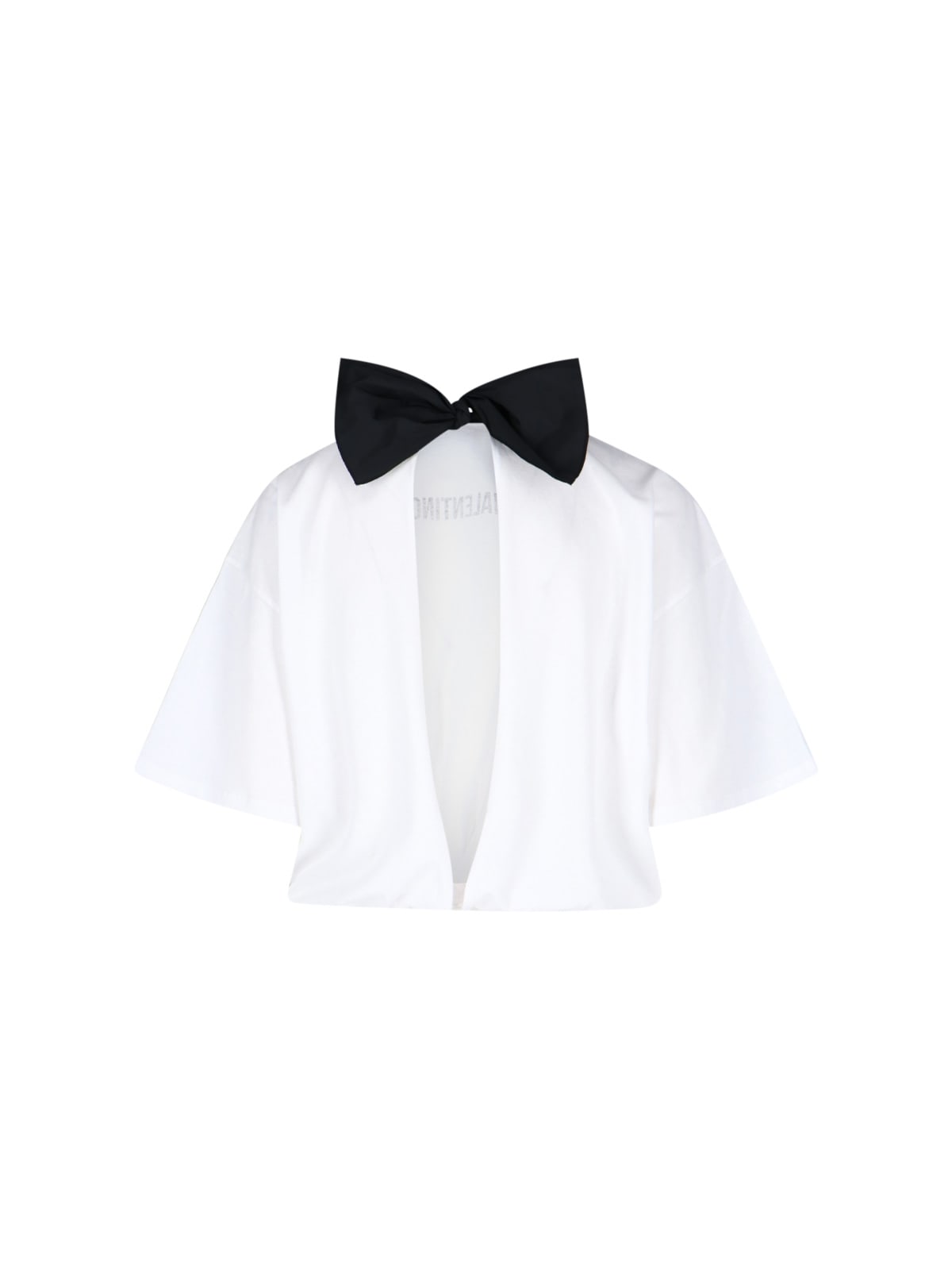 Red Valentino Back Bow T-shirt In Bianco