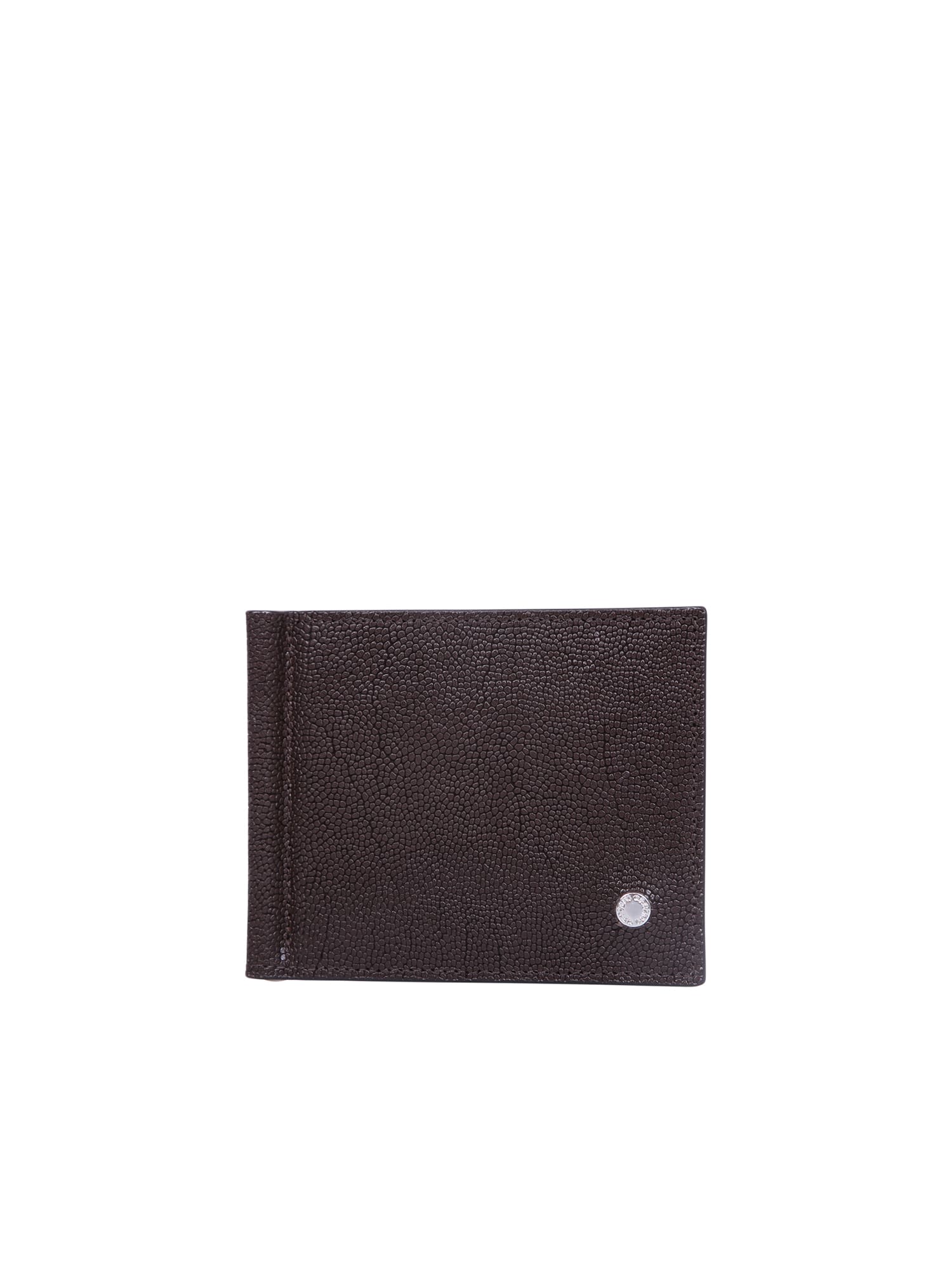Orciani Pebbled Effect Logo Plaque Wallet