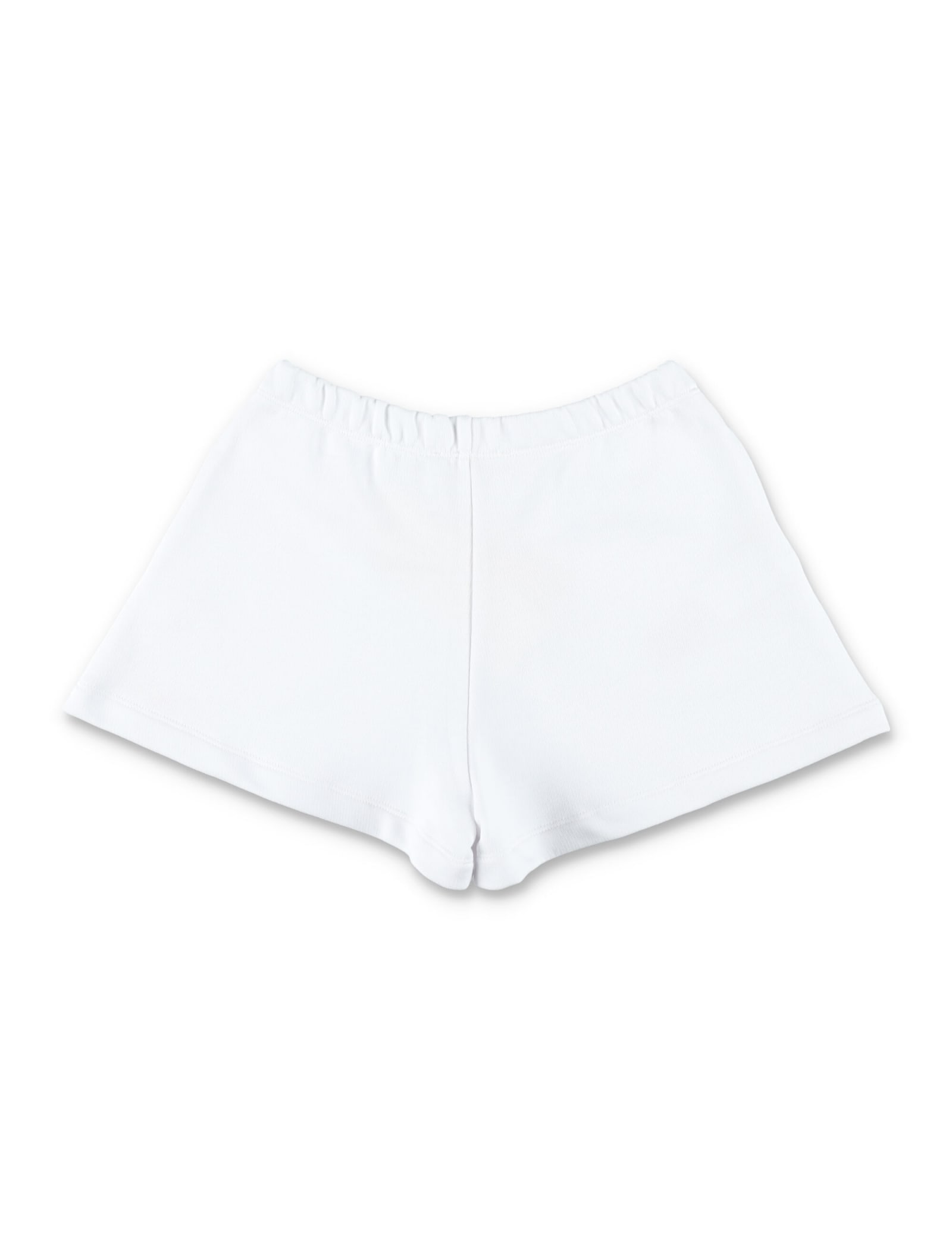 Shop Marni Fleece Shorts With Floral Graphics In White