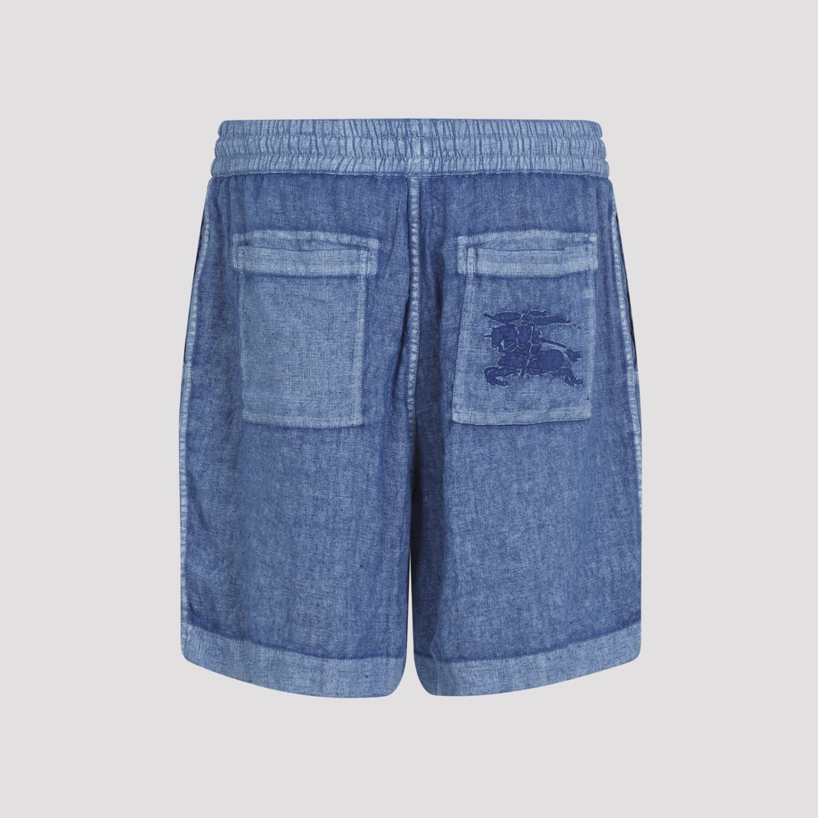 Shop Burberry Linen Drawstring Shorts In Knight