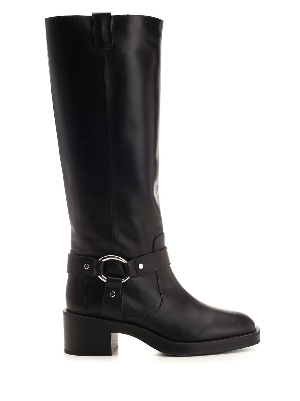 Shop Stuart Weitzman Biker Jax Knee-high In Black