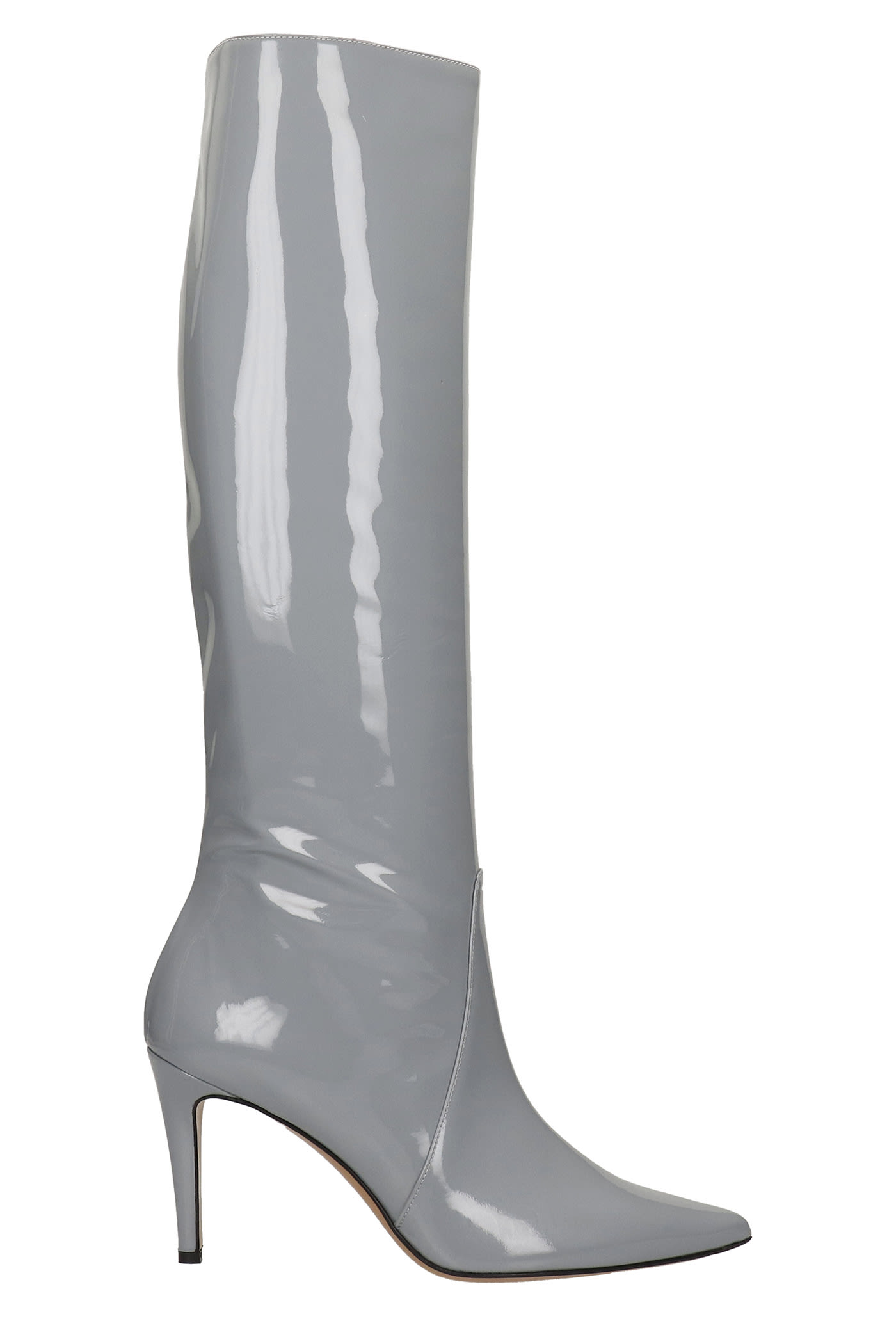 Marc Ellis Sun High Heels Boots In Grey Patent Leather