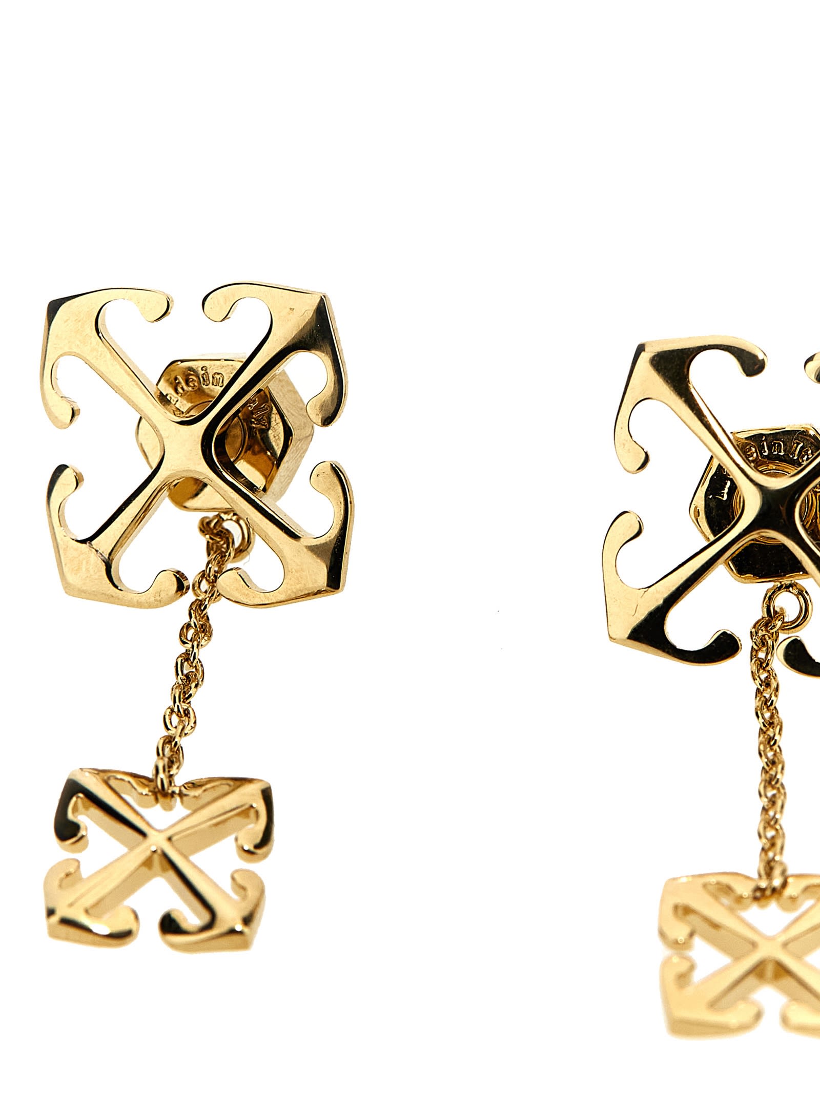 Shop Off-white Double Arrow Earrings In Gold