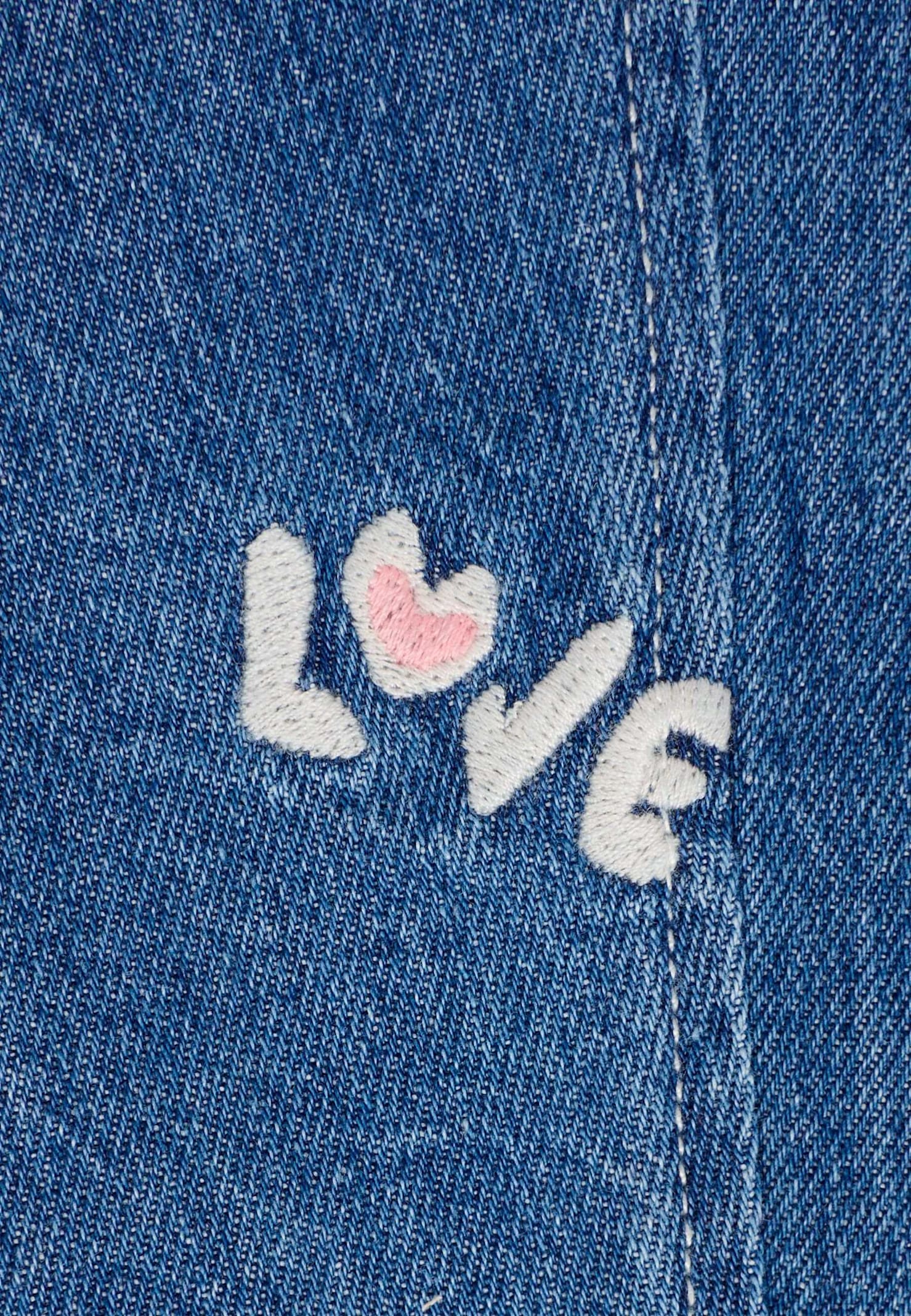 Billieblush Denim Jeans For Baby Girl With Writing In Blue