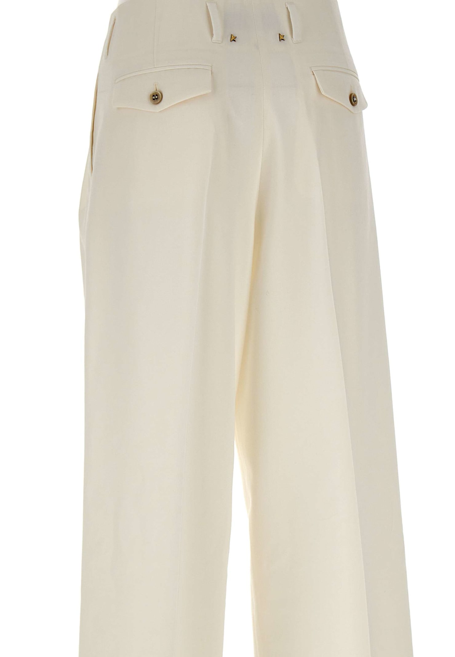 Shop Golden Goose Flavia Wool Trousers In White