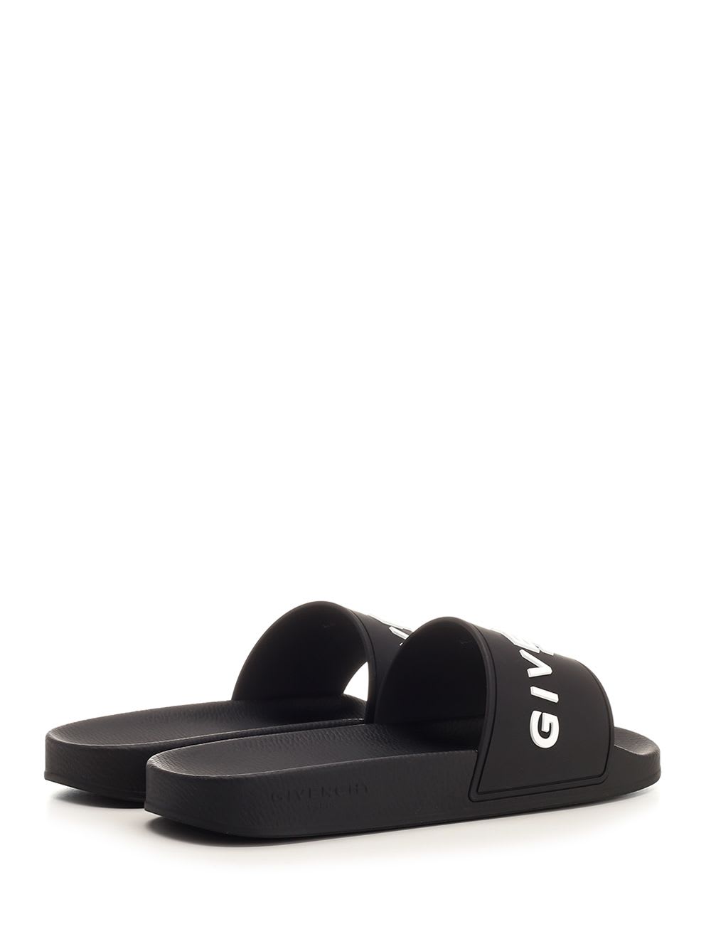 Shop Givenchy Black Slides With Logo In Nero