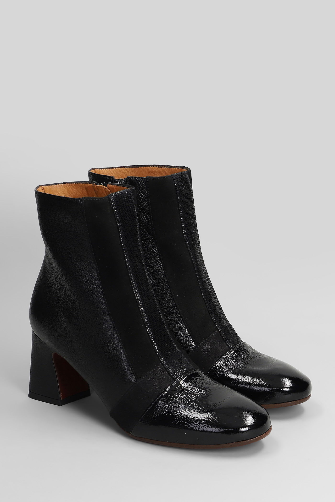 Chie Mihara Fitas High Heels Ankle Boots In Black Leather In Black